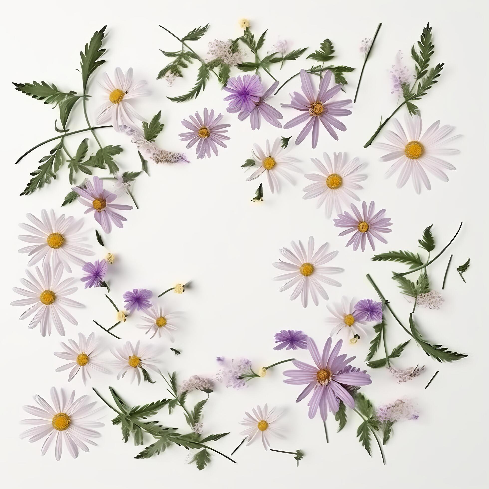 Natural flower frame. Illustration Stock Free