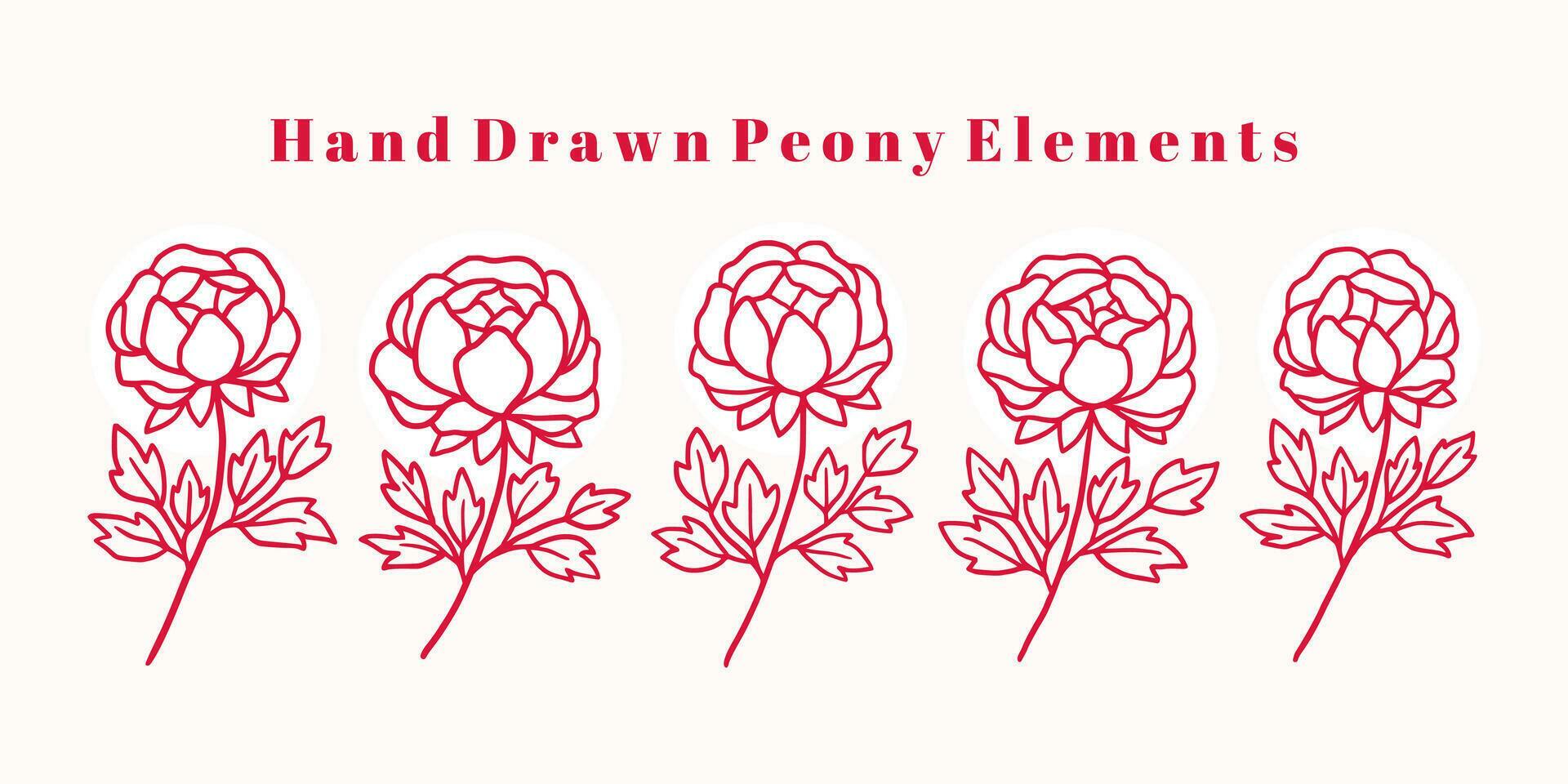 Vintage hand drawn flower logo element collection Stock Free and Free SVG