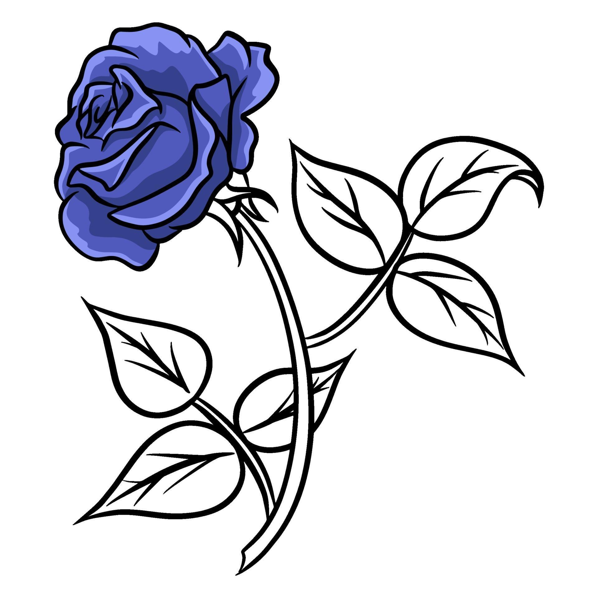 Hand-drawn roses. Beautiful flower. Cartoon style. Vector illustration. Stock Free