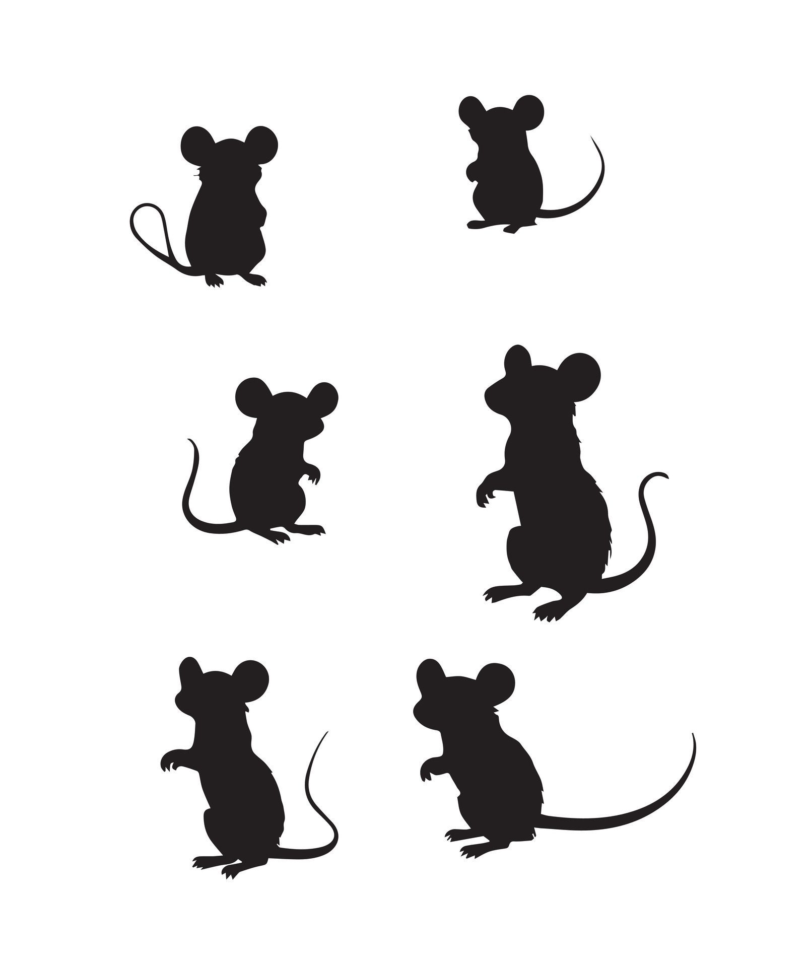 rat silhouettes design Free Vector