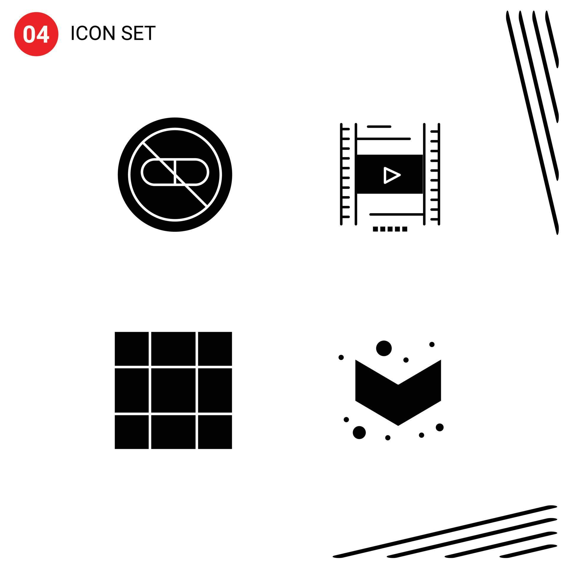 Pack of 4 creative Solid Glyphs of care grid hospital lession arrow Editable Vector Design Elements Stock Free