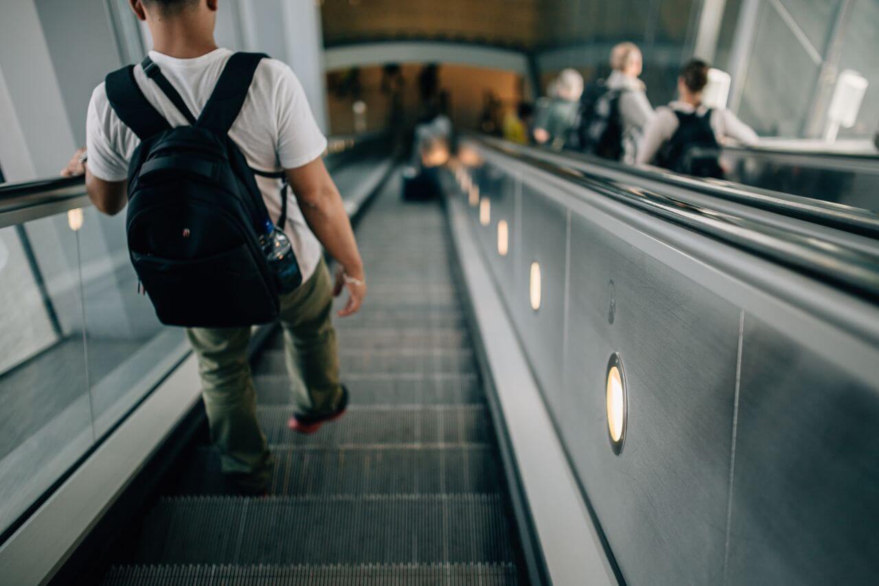 Riding Down the Escalator Stock Free