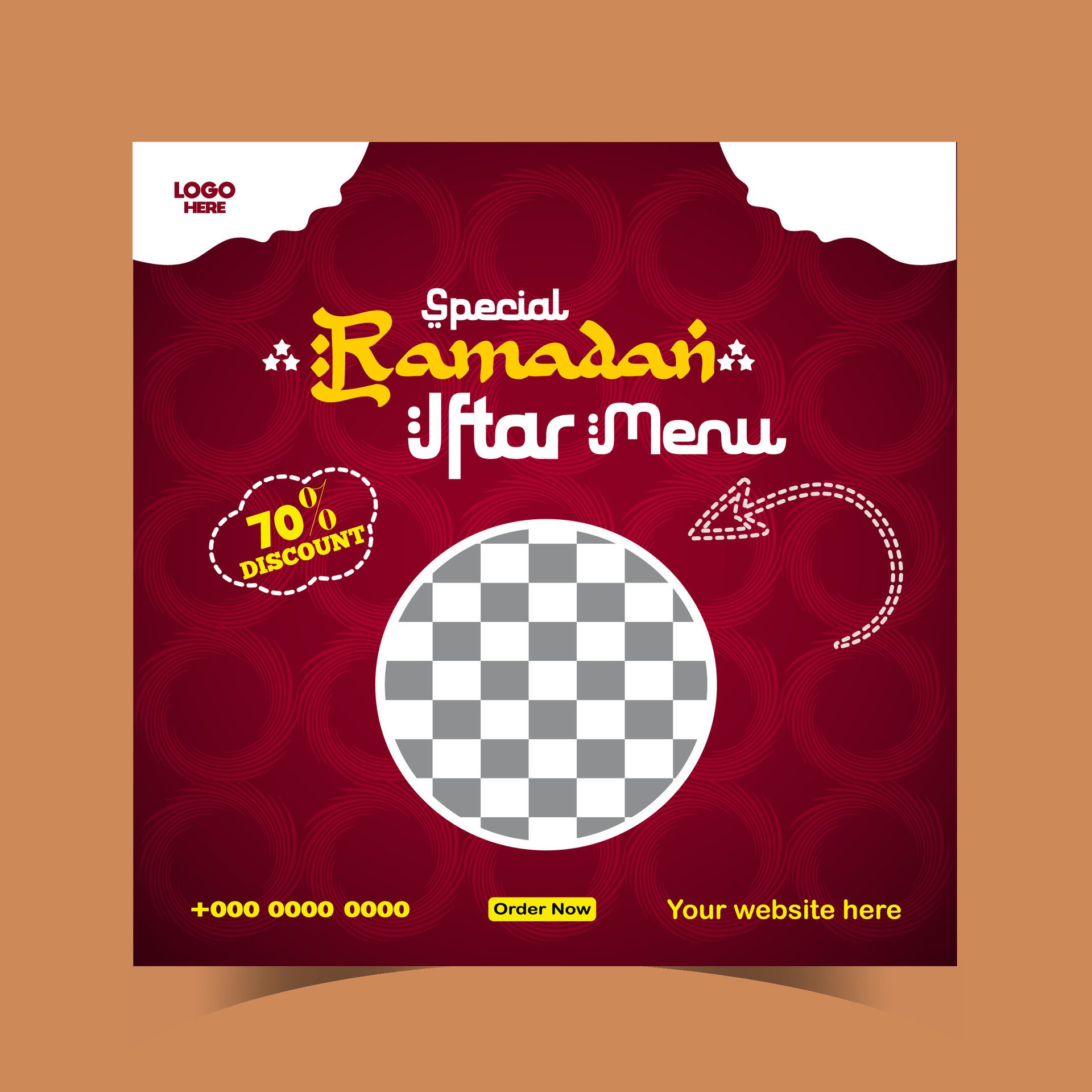 Ramadan iftar menu food post design and social media banner template Free Vector