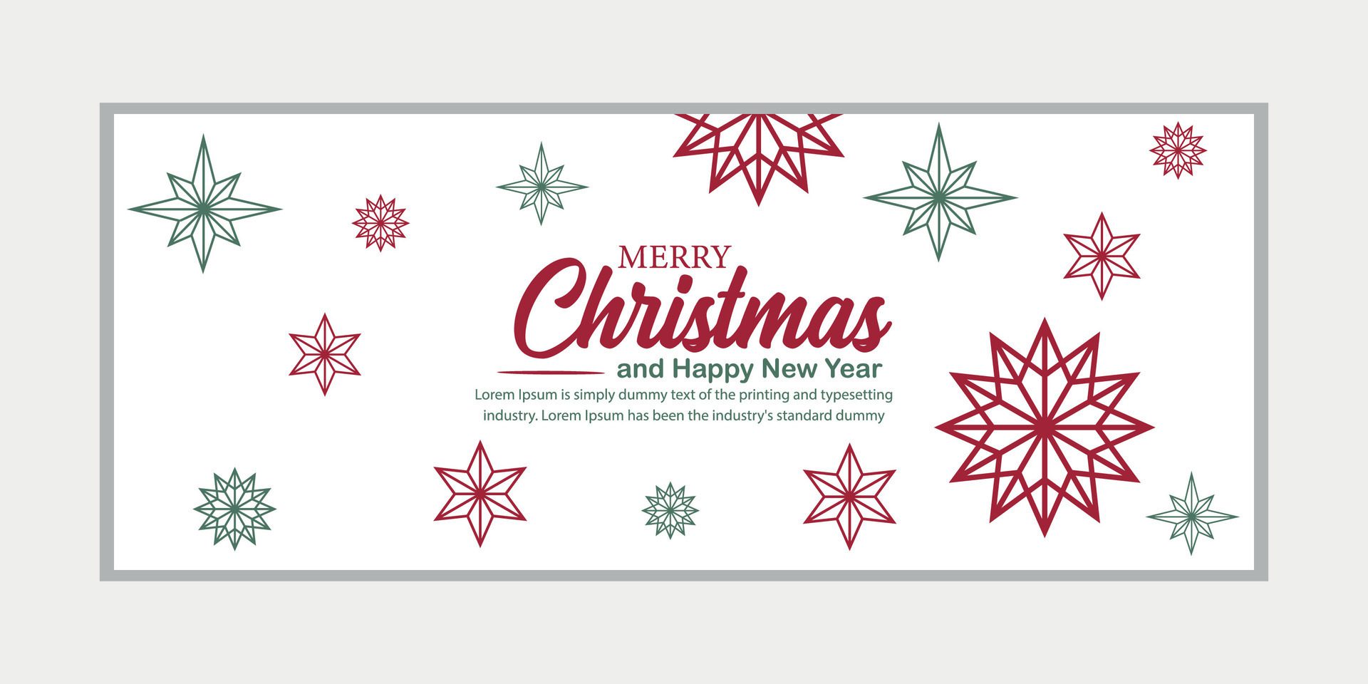 merry christmas banner set and happy new year banner, social media cover and web banner Free Vector