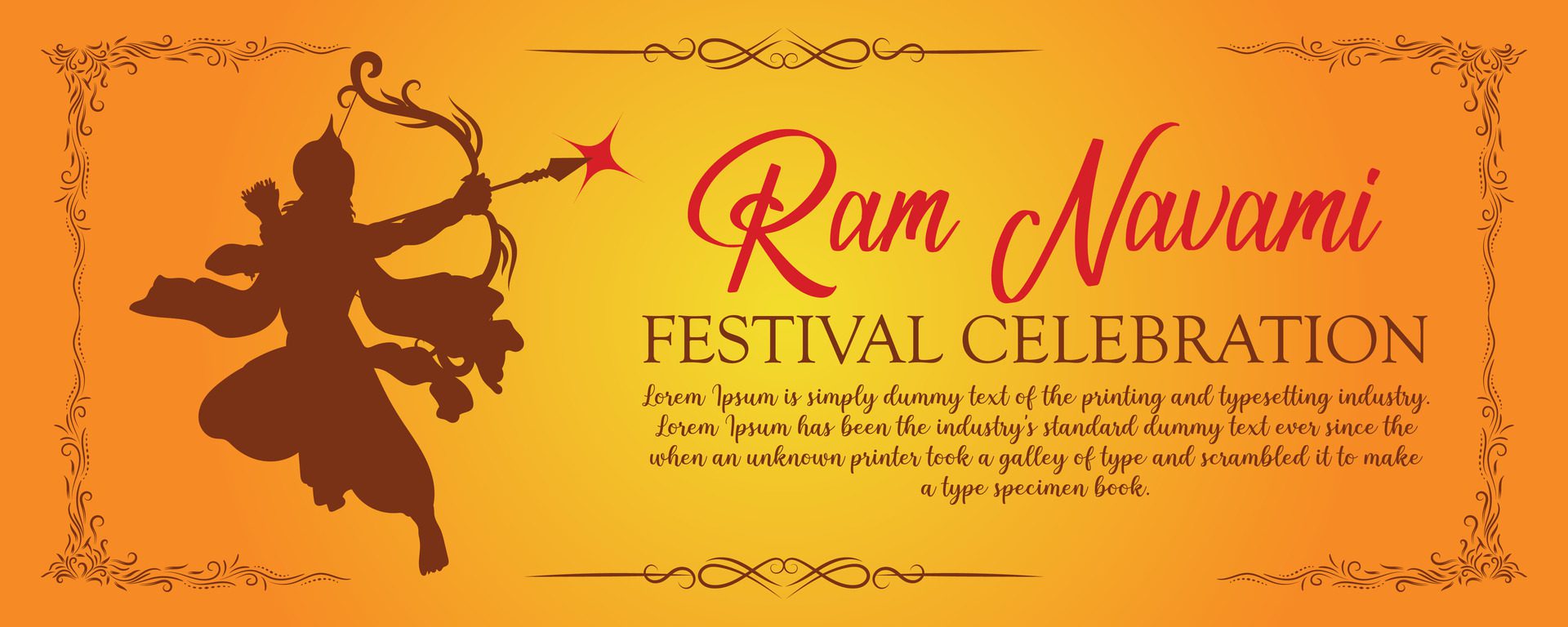 
									Happy Ram Navami cultural Banner Hindu festival vertical post wishes celebration card Ram Navami celebration background Free Vector