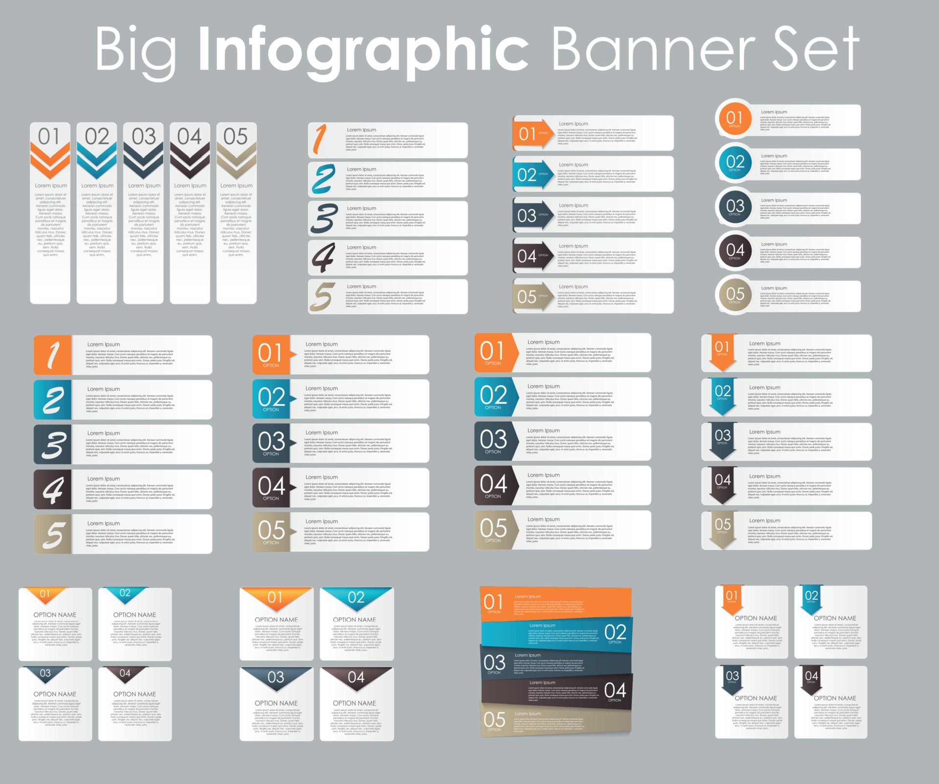 Big Set of Infographic Banner Templates for Your Business Vector Illustration Free Vector