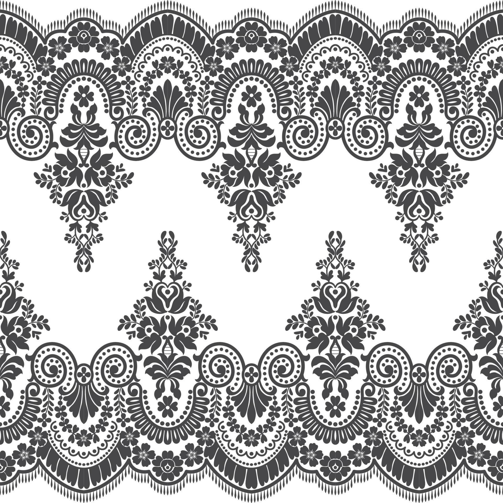 Abstract seamless lace pattern with flowers Stock Free