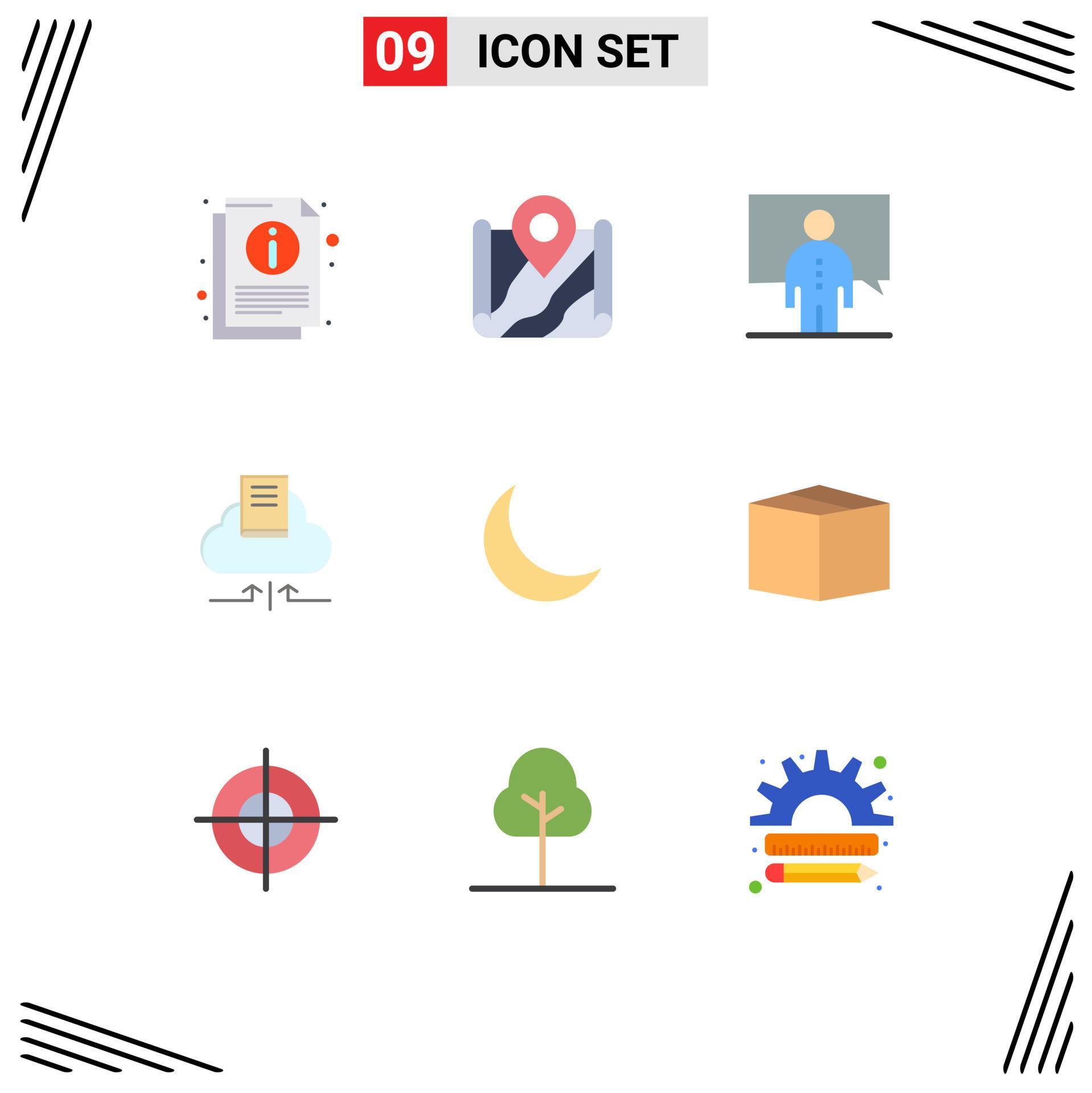 Stock Vector Icon Pack of 9 Line Signs and Symbols for notebook arrow destination cloud person Editable Vector Design Elements Stock Free