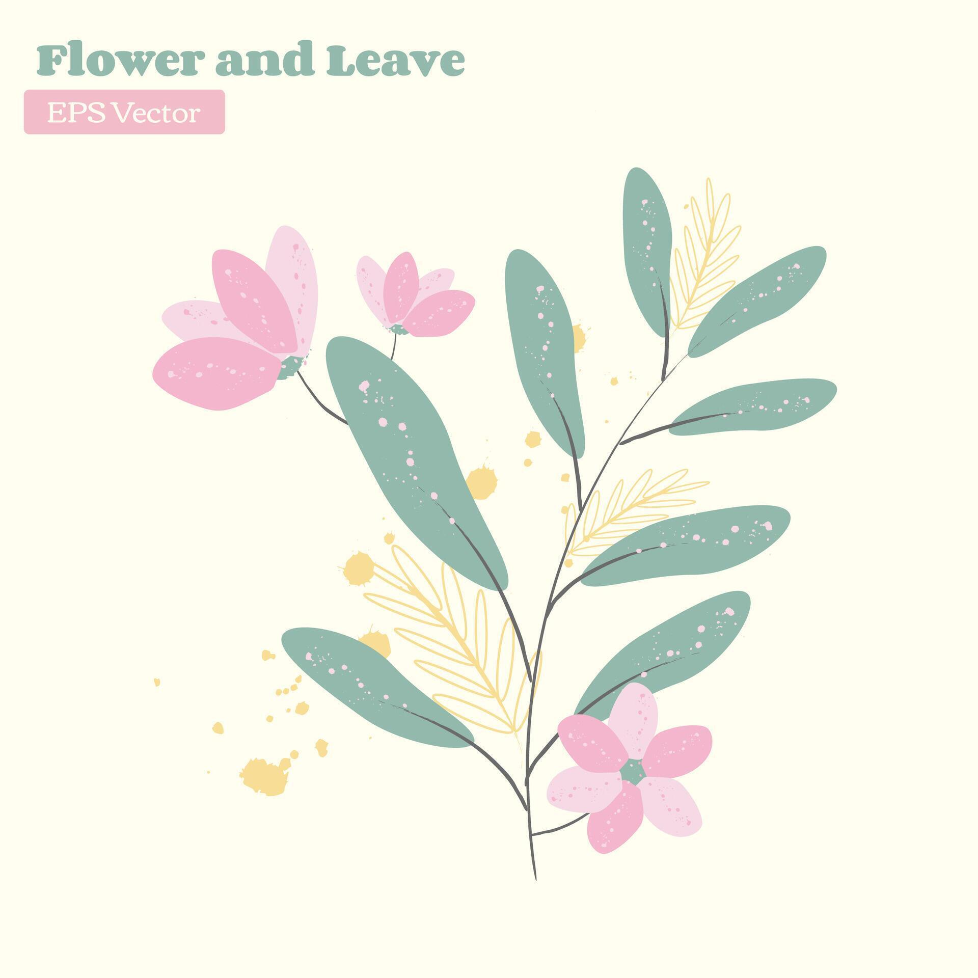 Flower and Leave Assortment Illustration Stock Free