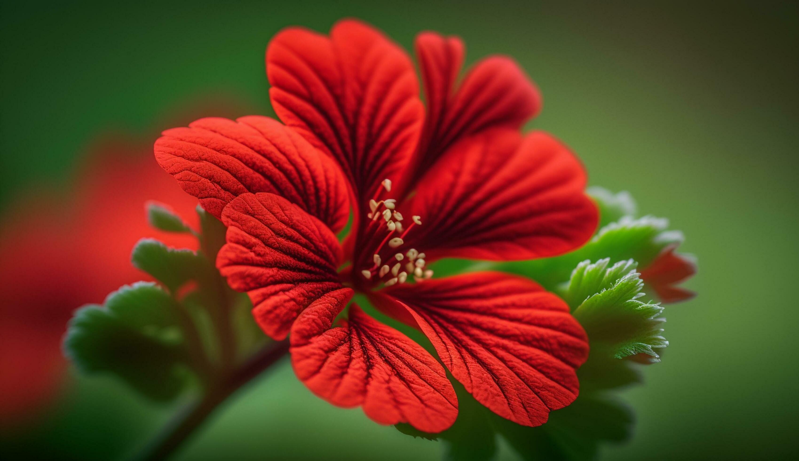 Nature beauty in close up green plant vibrant flower generated by AI Stock Free