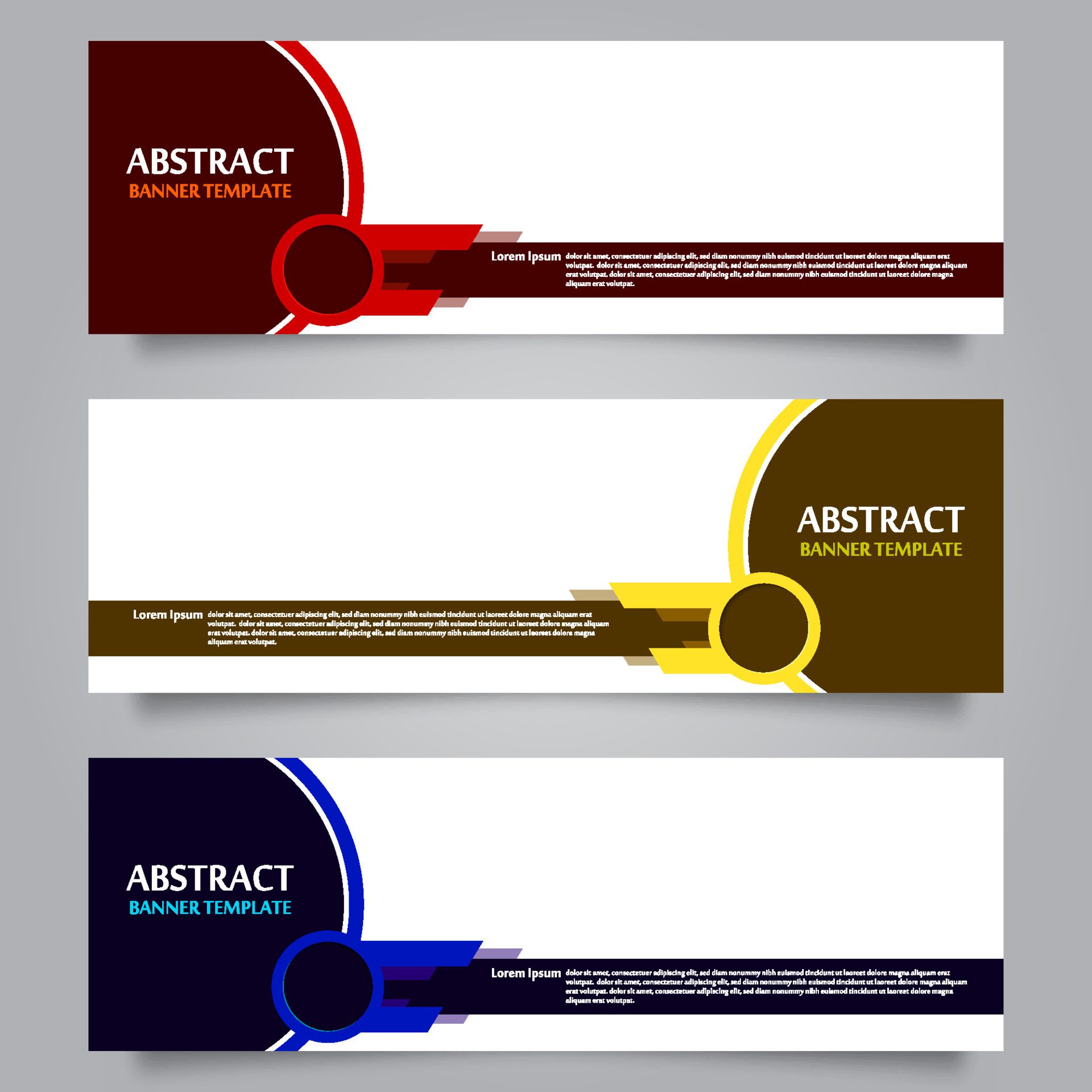 Set of Horizontal Abstract Banner Template. Modern Horizontal Banner. Header Template Free Vector