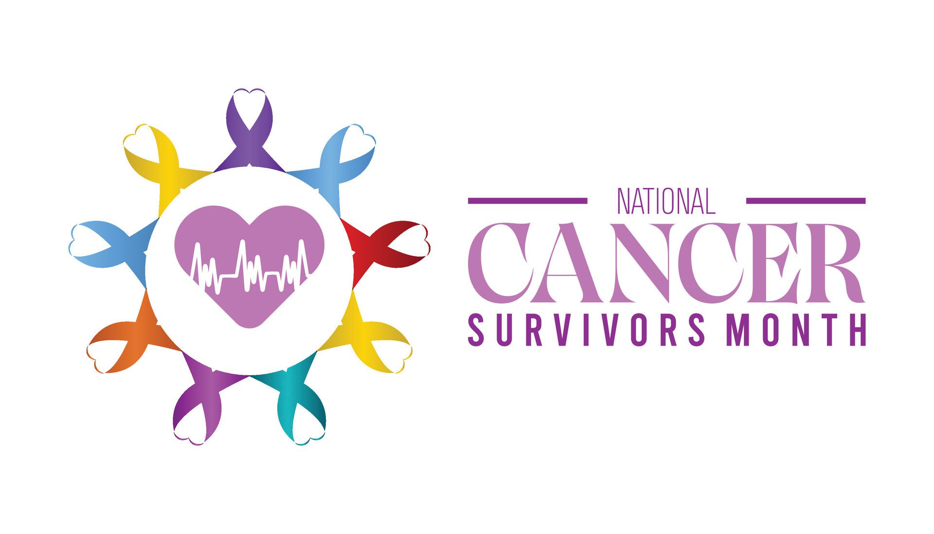 National Cancer Survivors Month observed every year in June. Template for background, banner, card, poster with text inscription. Free Vector