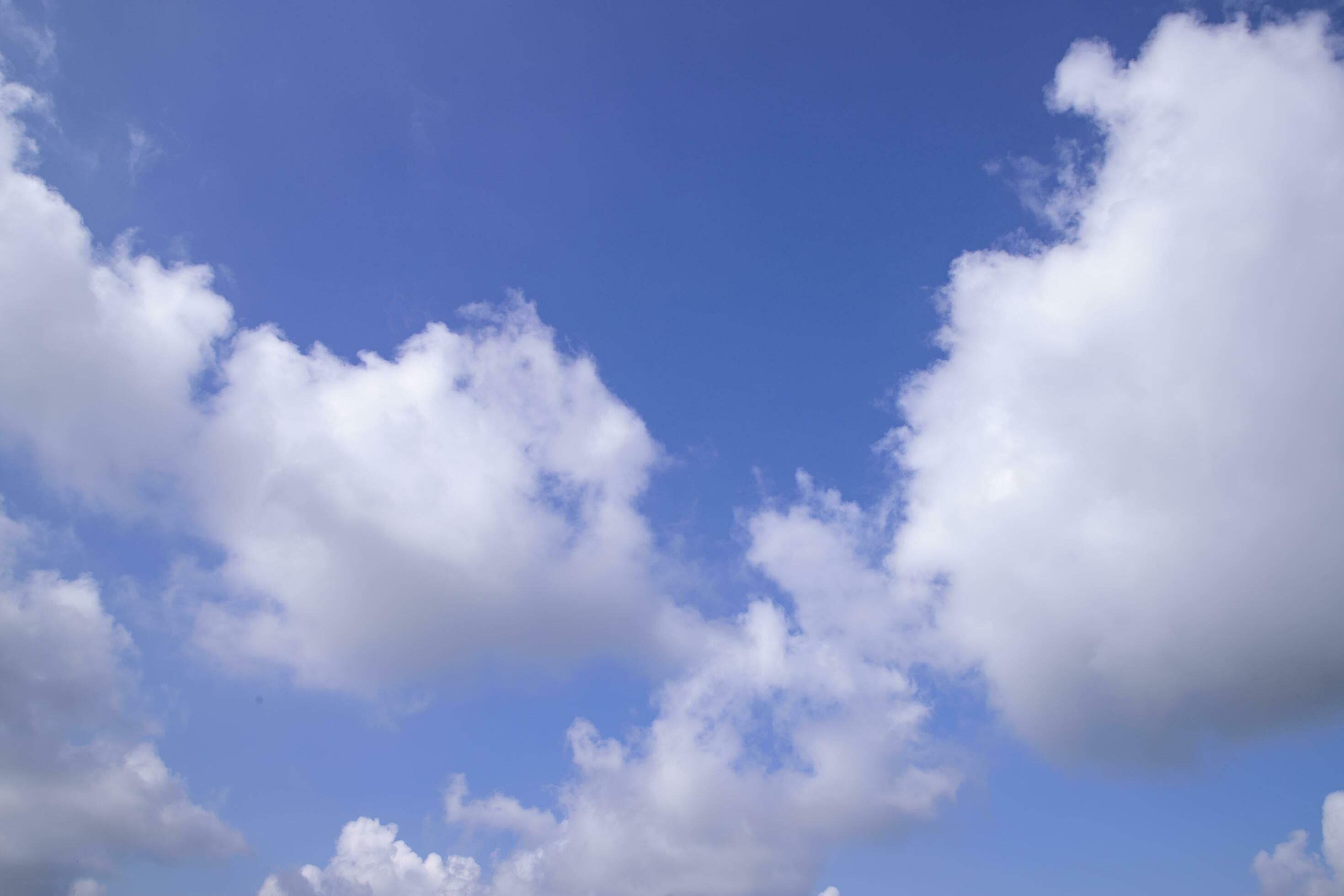 Beautiful Blue Sky With White Cloudy Dramatic Natural abstract background view Stock Free