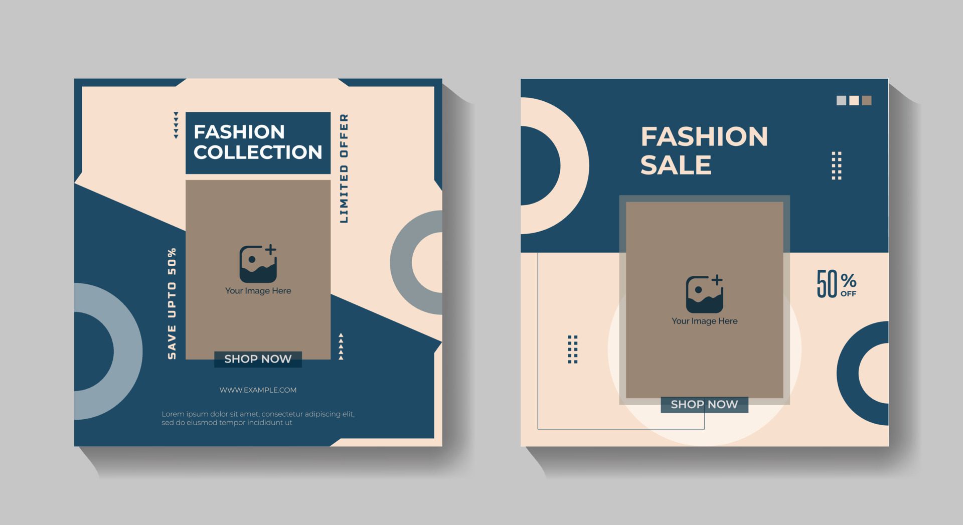 Fashion square banner template or fashion social media post concept Free Vector