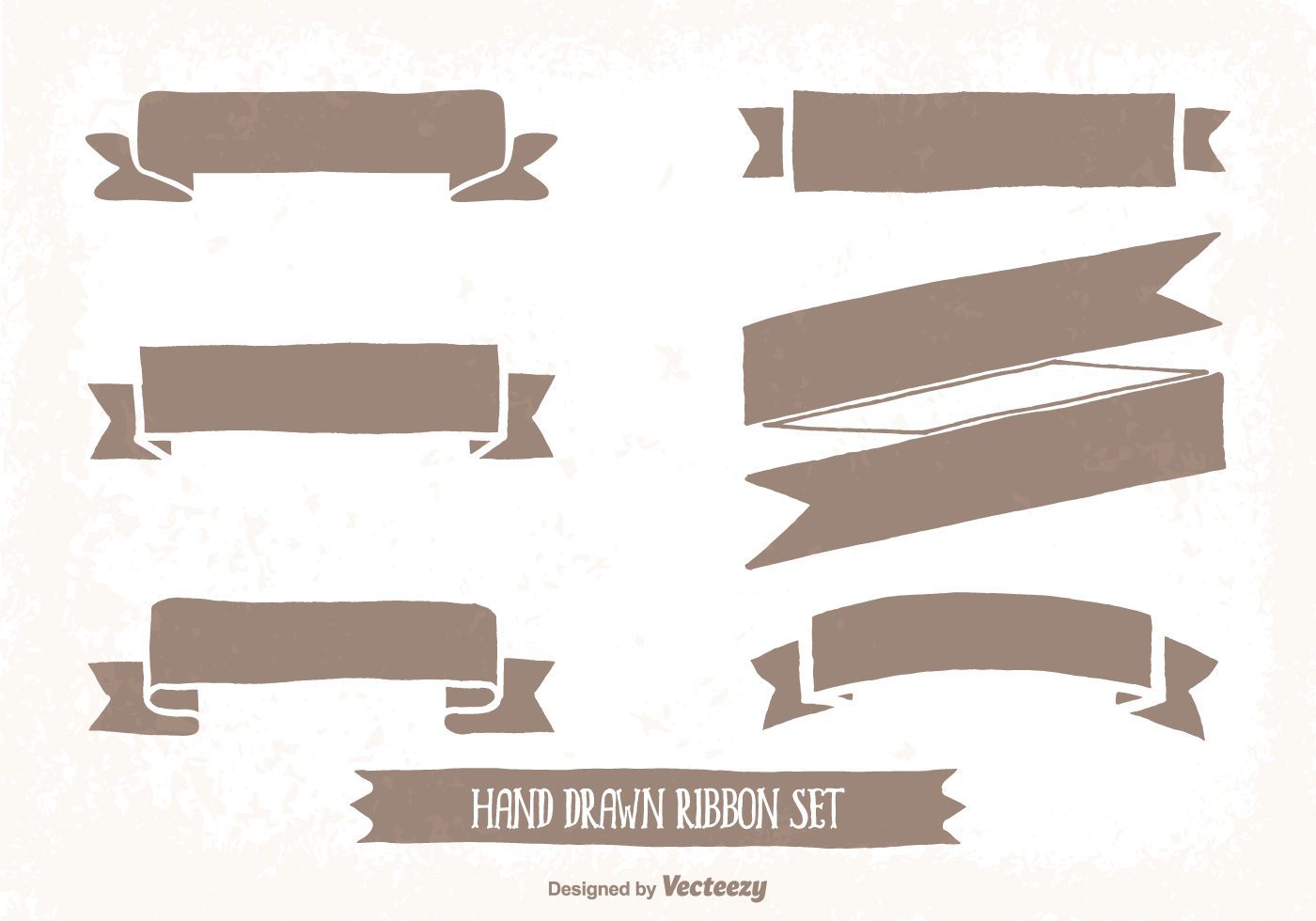 Hand Drawn Style Ribbon Set Free Vector and Free SVG