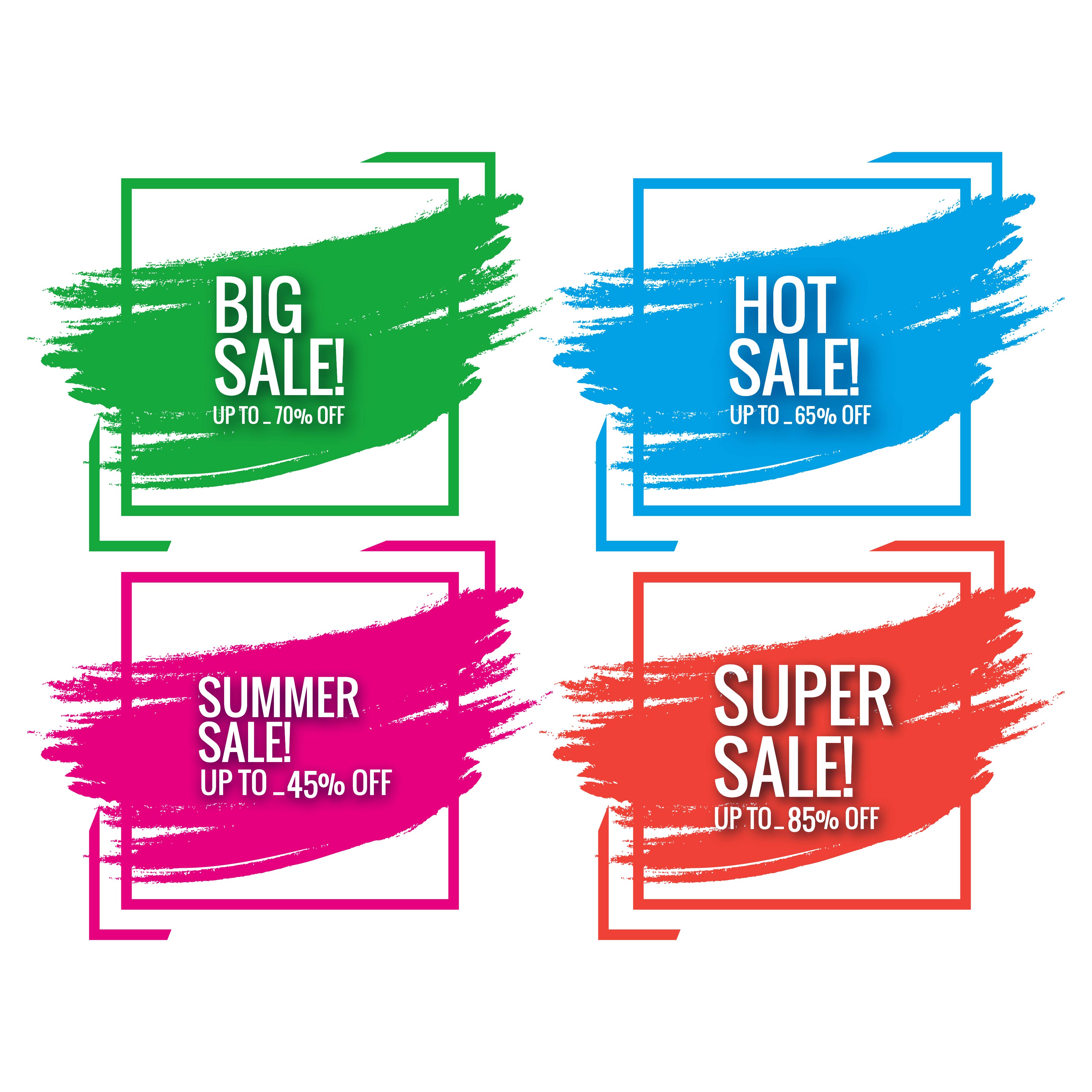 Beautiful sale label collection set design Free Vector