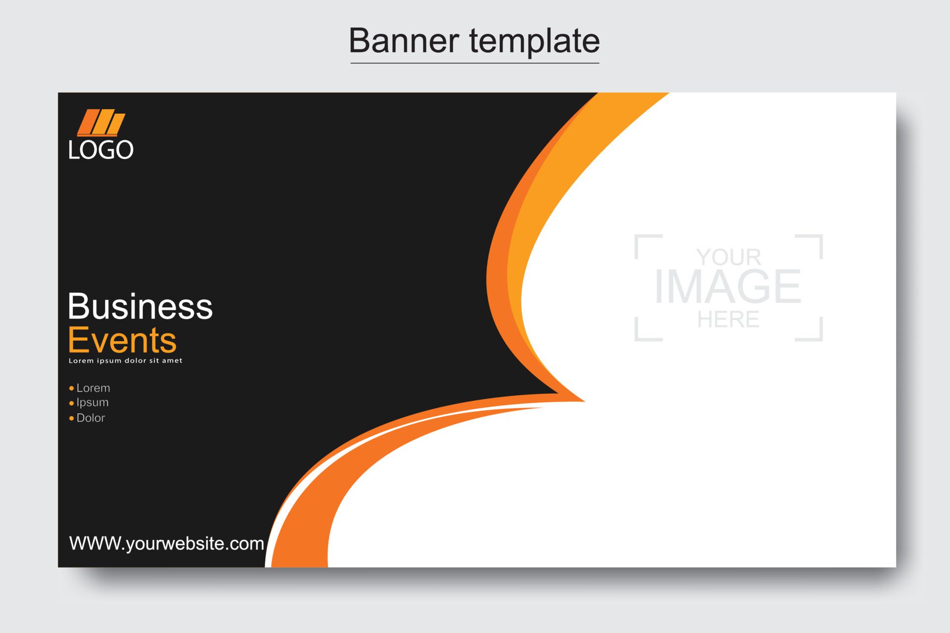 Vector abstract design web banner template. Web Design Elements – Header Design. Abstract geometric web banner template on grey background. Free Vector