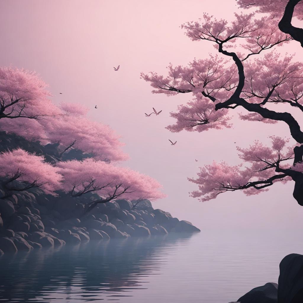 Japanese sakura Minimalism,concept art,cinematic,hazy by @ai_generated