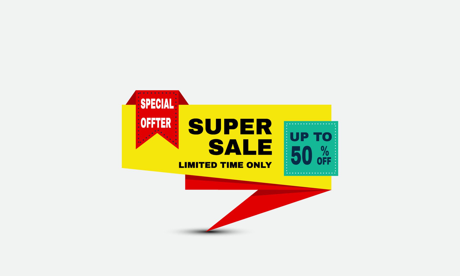 vector modern design sale banner colorful super special offter illustration Free Vector