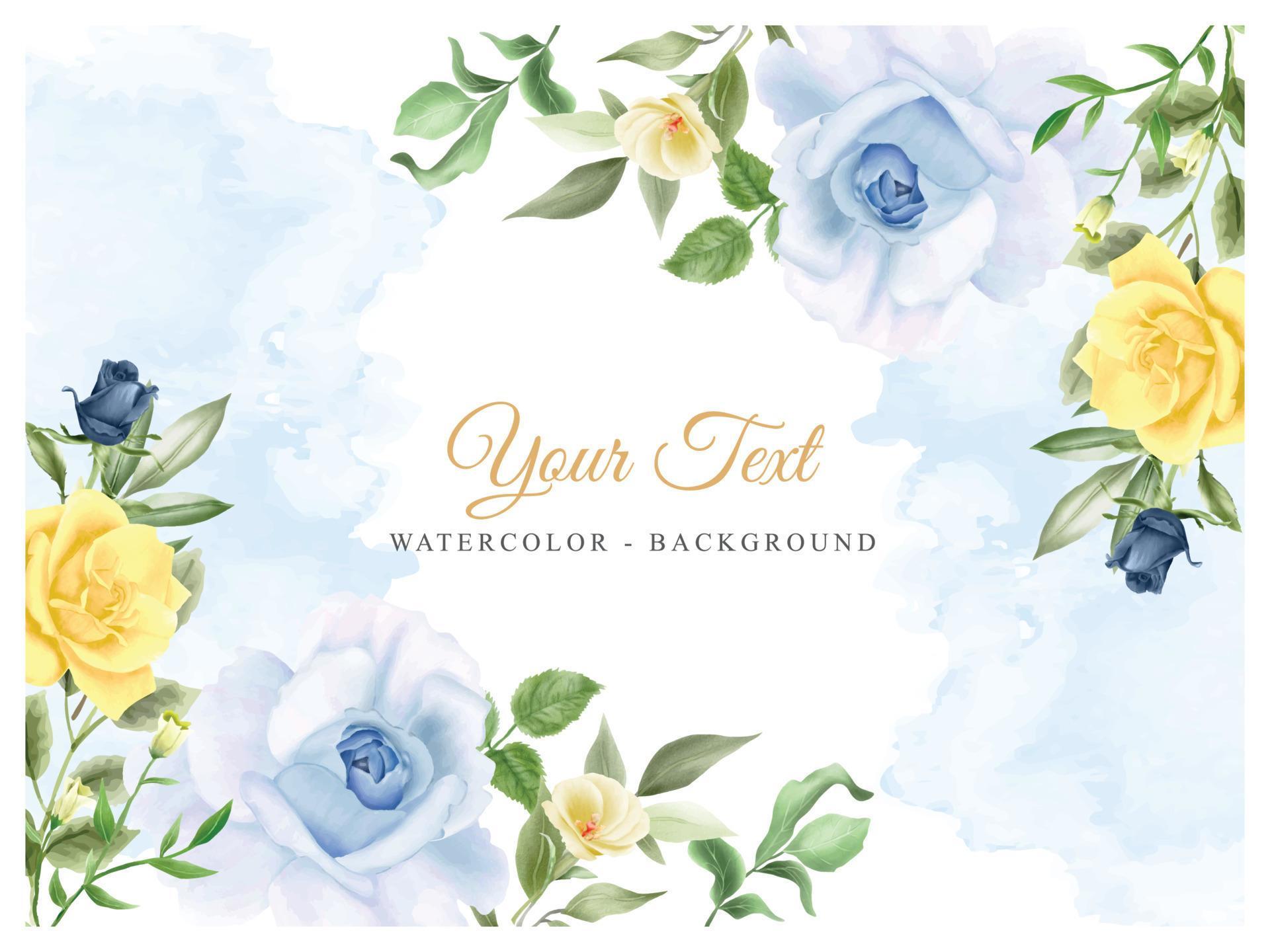 Beautiful blue and yellow flowers background illustration Stock Free