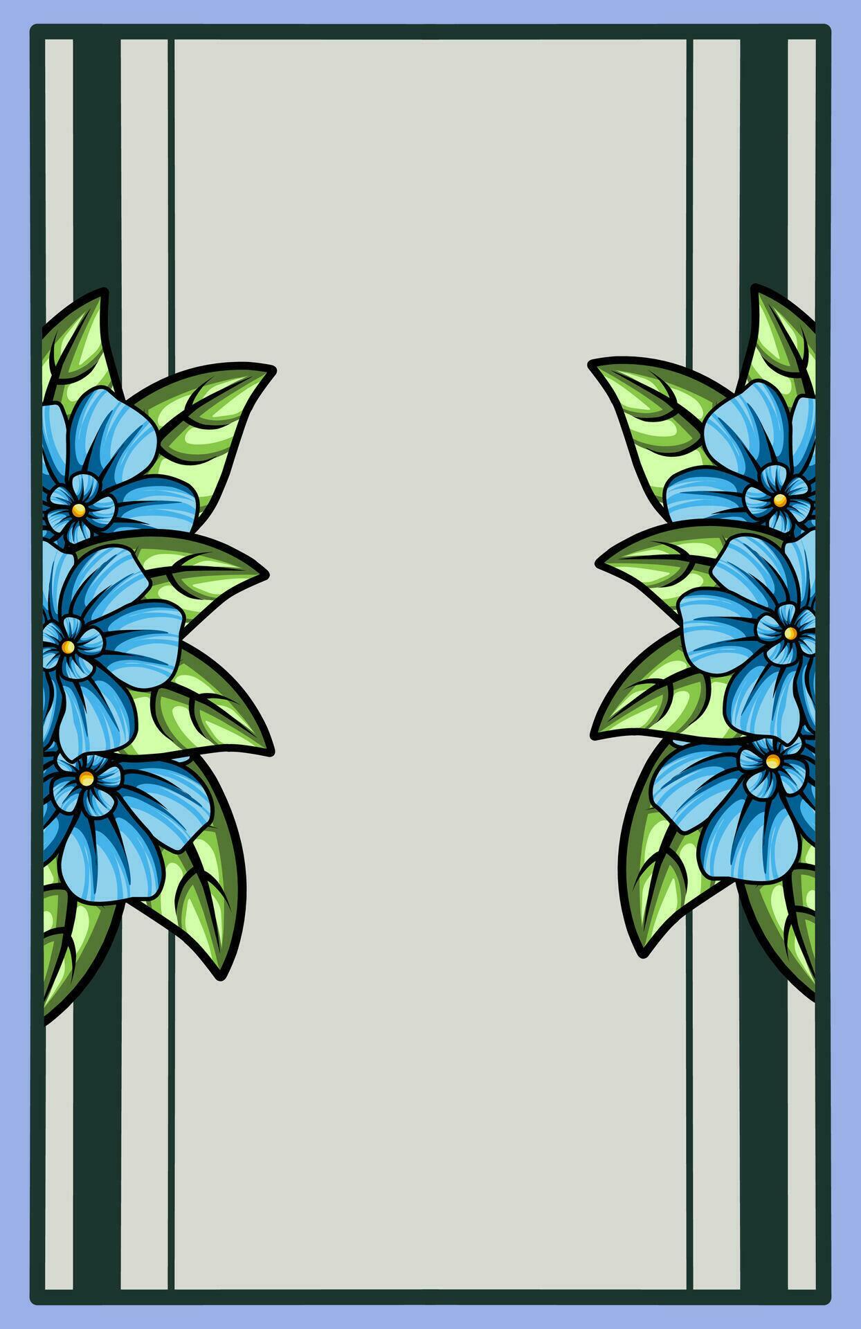 frame the border with an arrangement of leaves and flowers. Vector design Stock Free