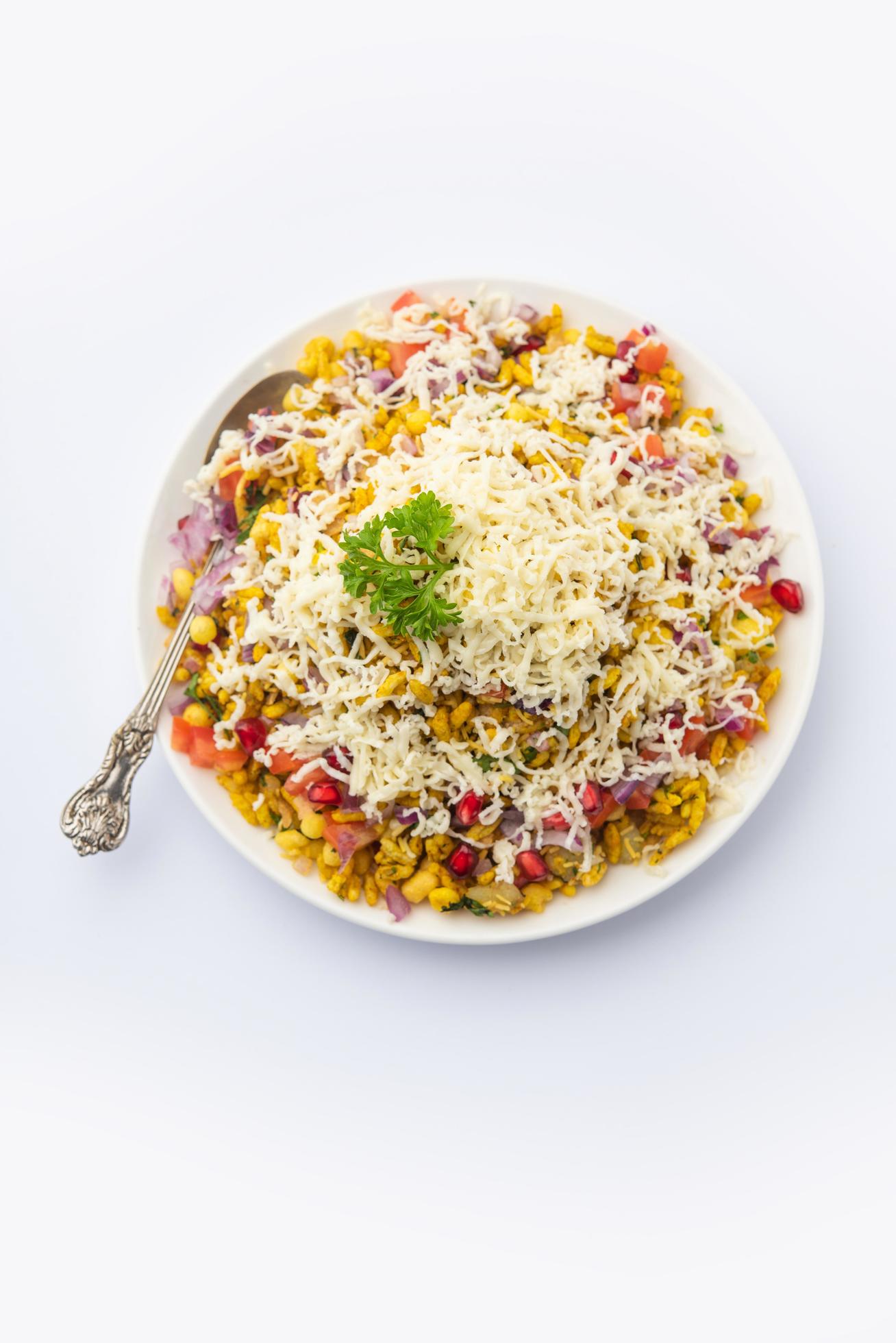 Cheese Bhel is an indian street food Stock Free