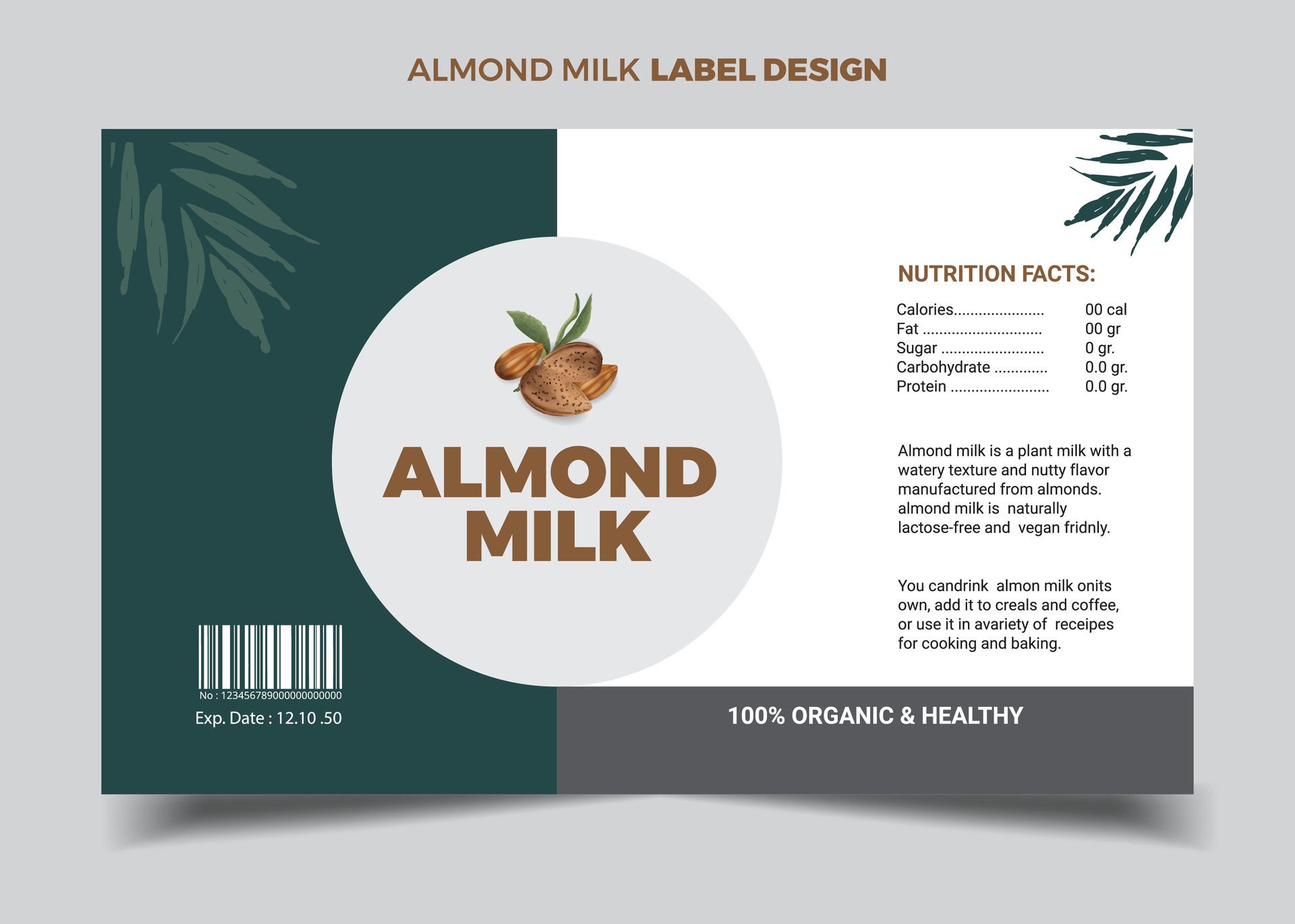 Almond nut Label Design Almond nut banner design Free Vector