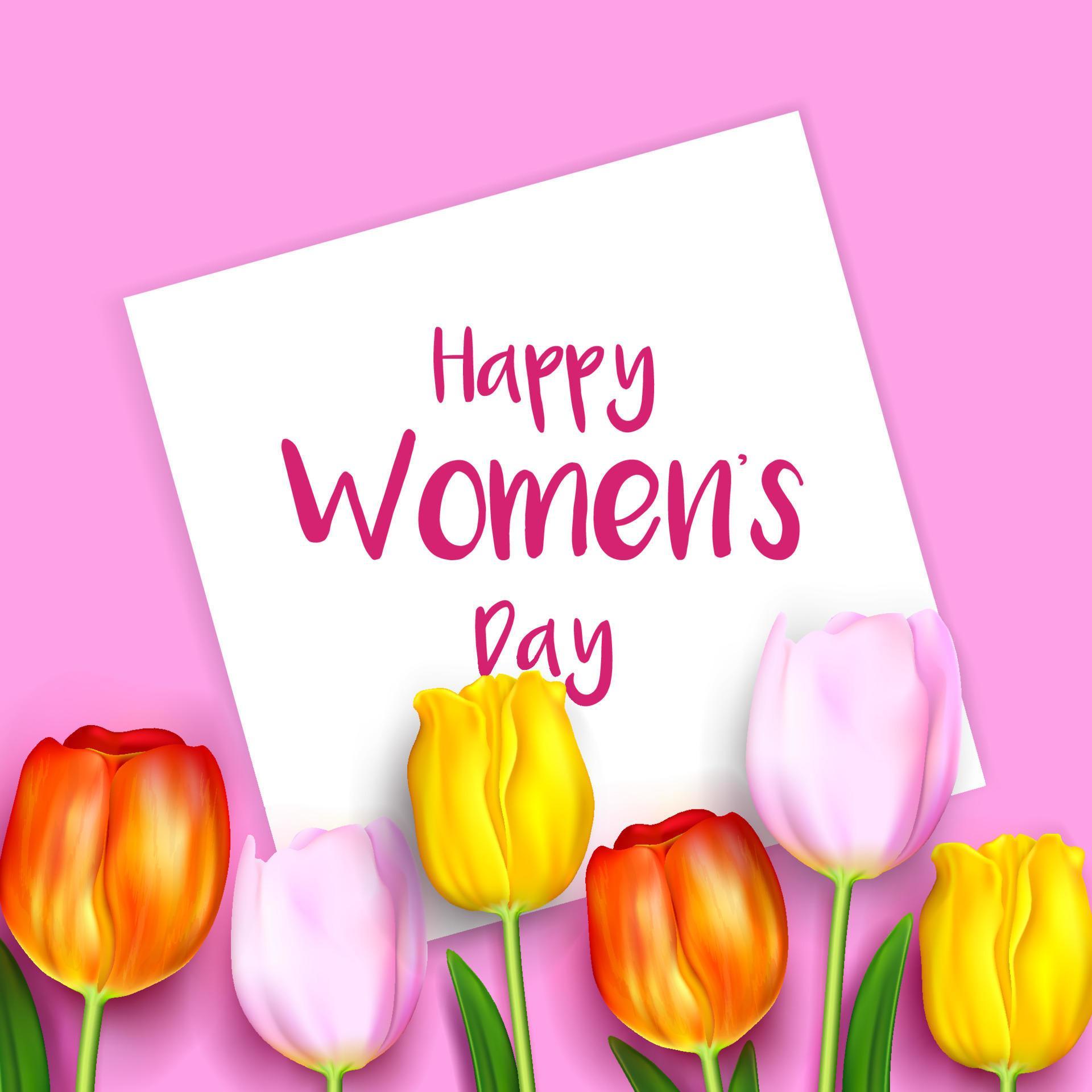 happy international women’s day colorful flower illustration Stock Free