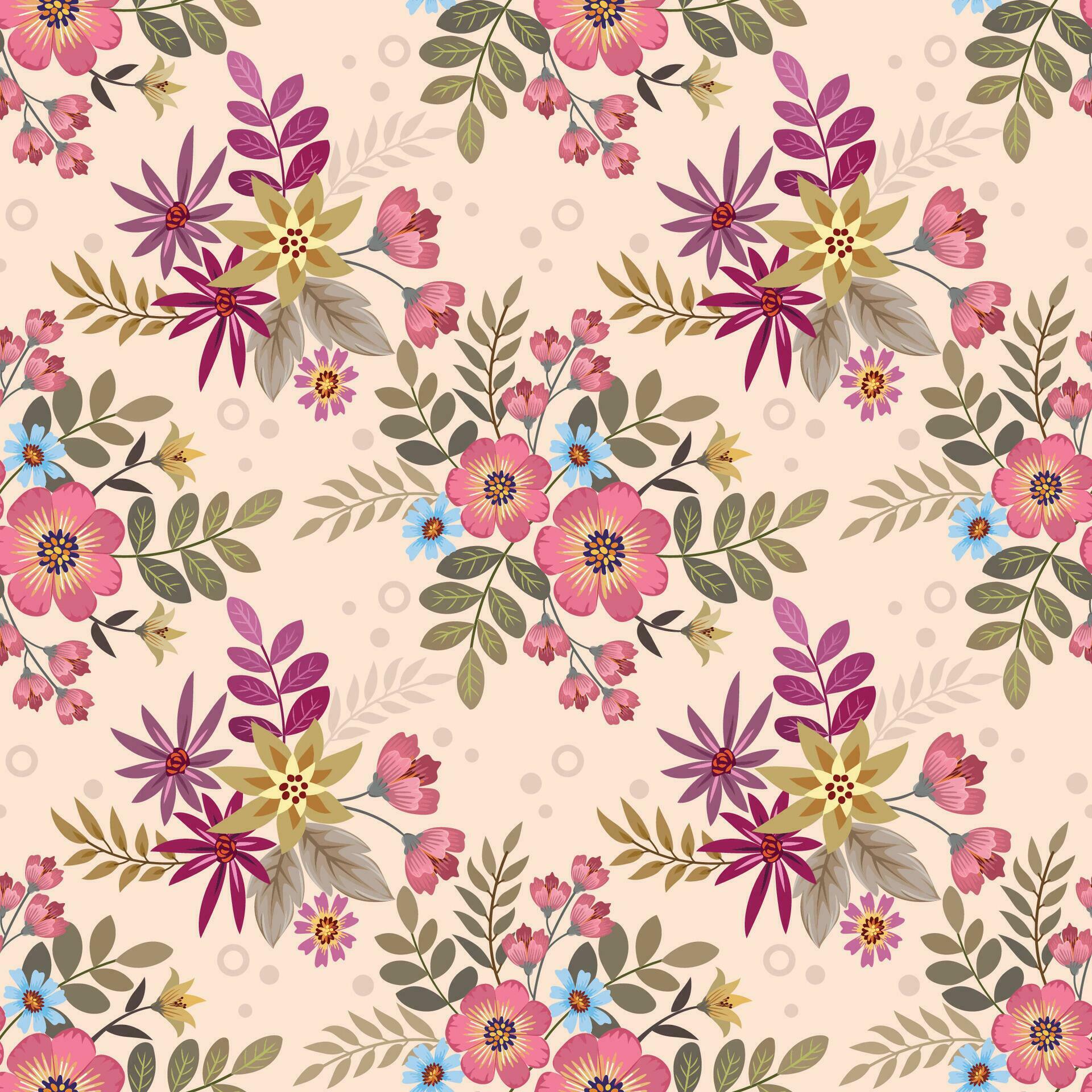 Beautiful flowers design seamless pattern. Stock Free