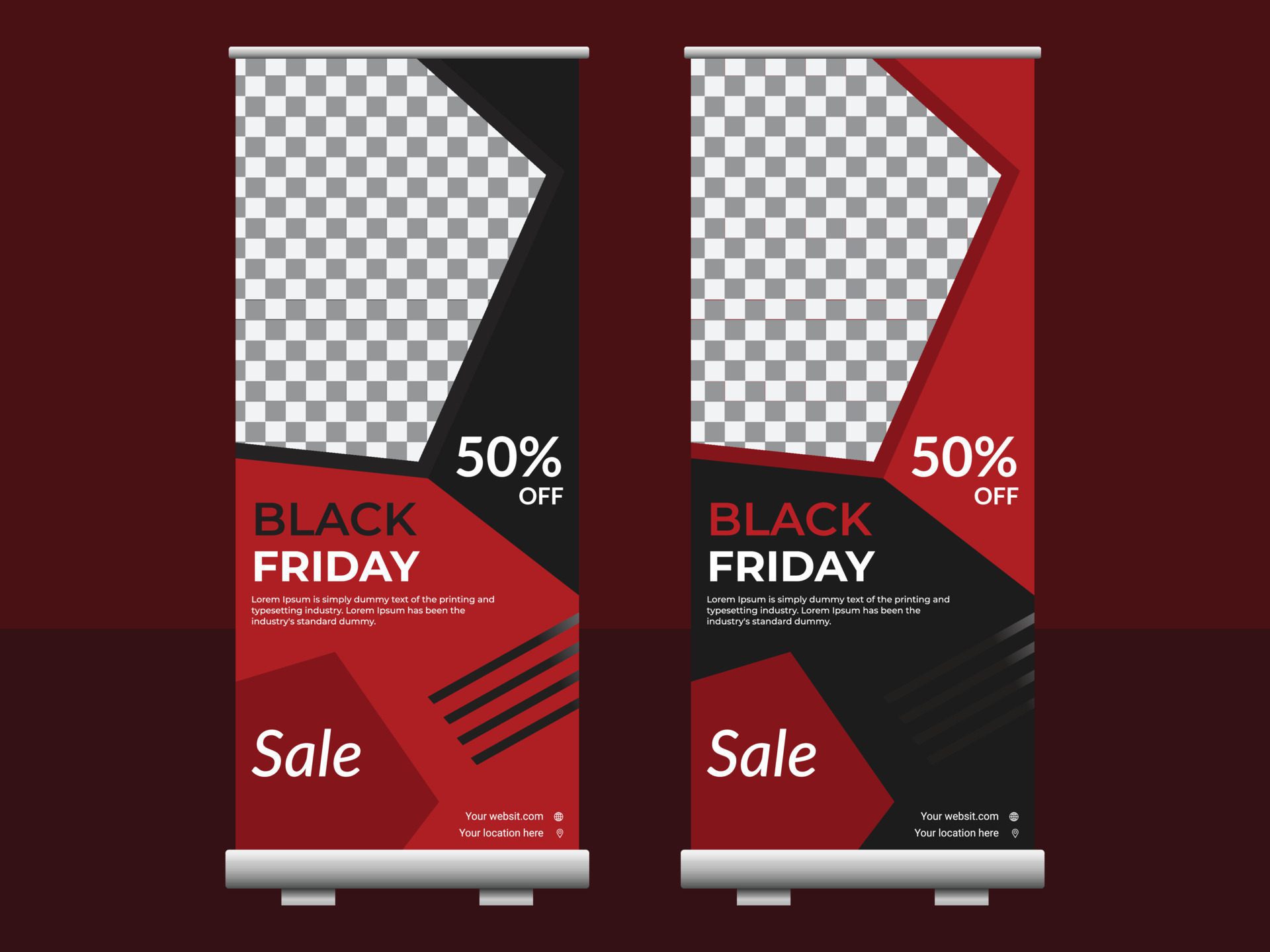 black friday rollup banner Free Vector and Free SVG