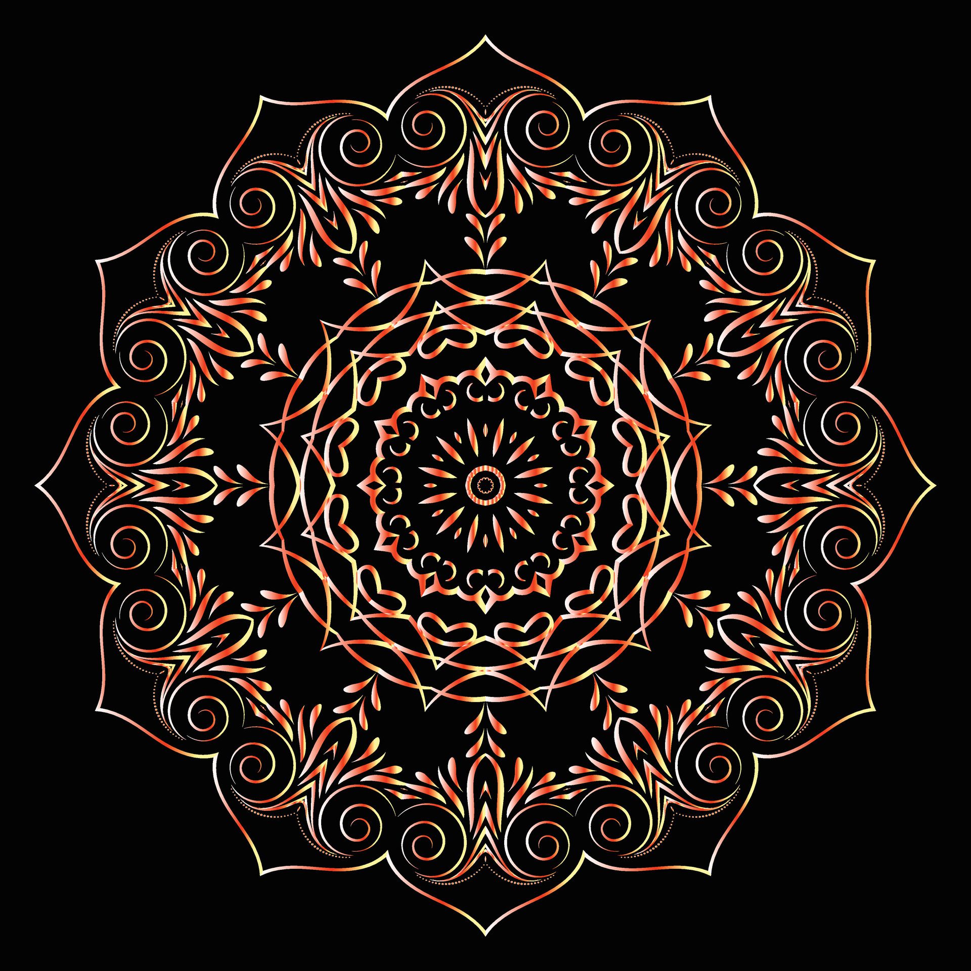 creative floral febric pattern mandala design Free Vector