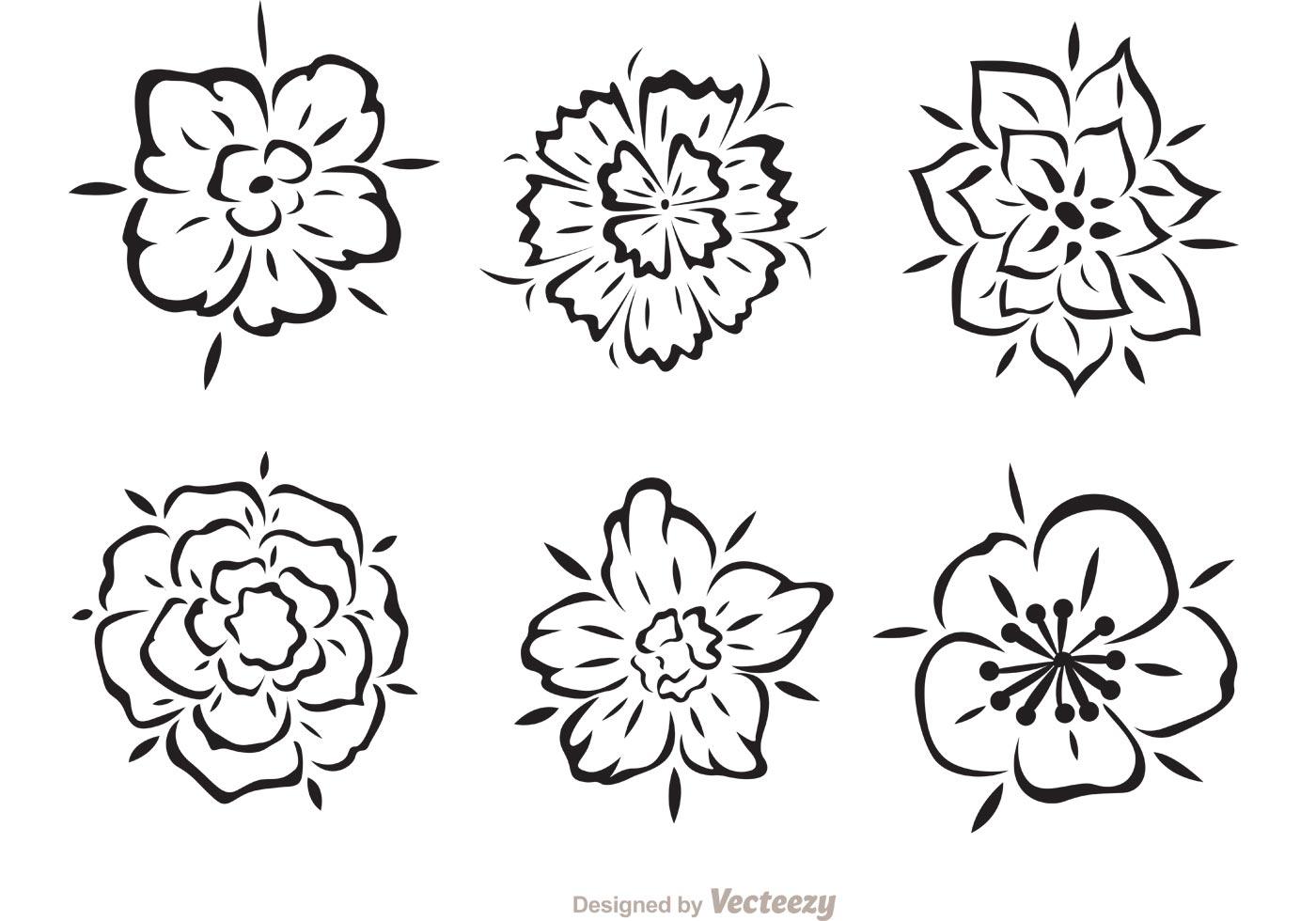 Hawaiian Tribal Flower Vectors Stock Free and Free SVG