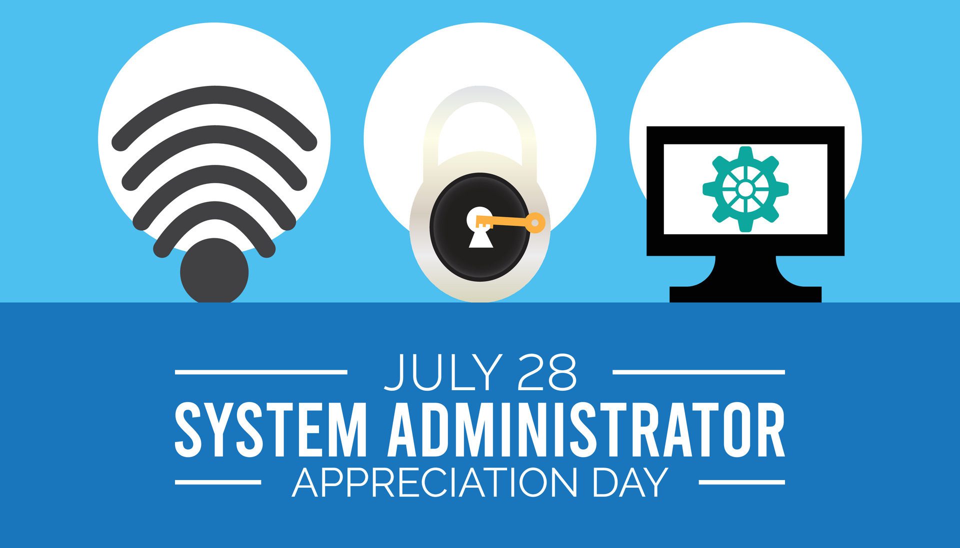 System Administrator Appreciation Day observed every year in July. Template for background, banner, card, poster with text inscription. Free Vector