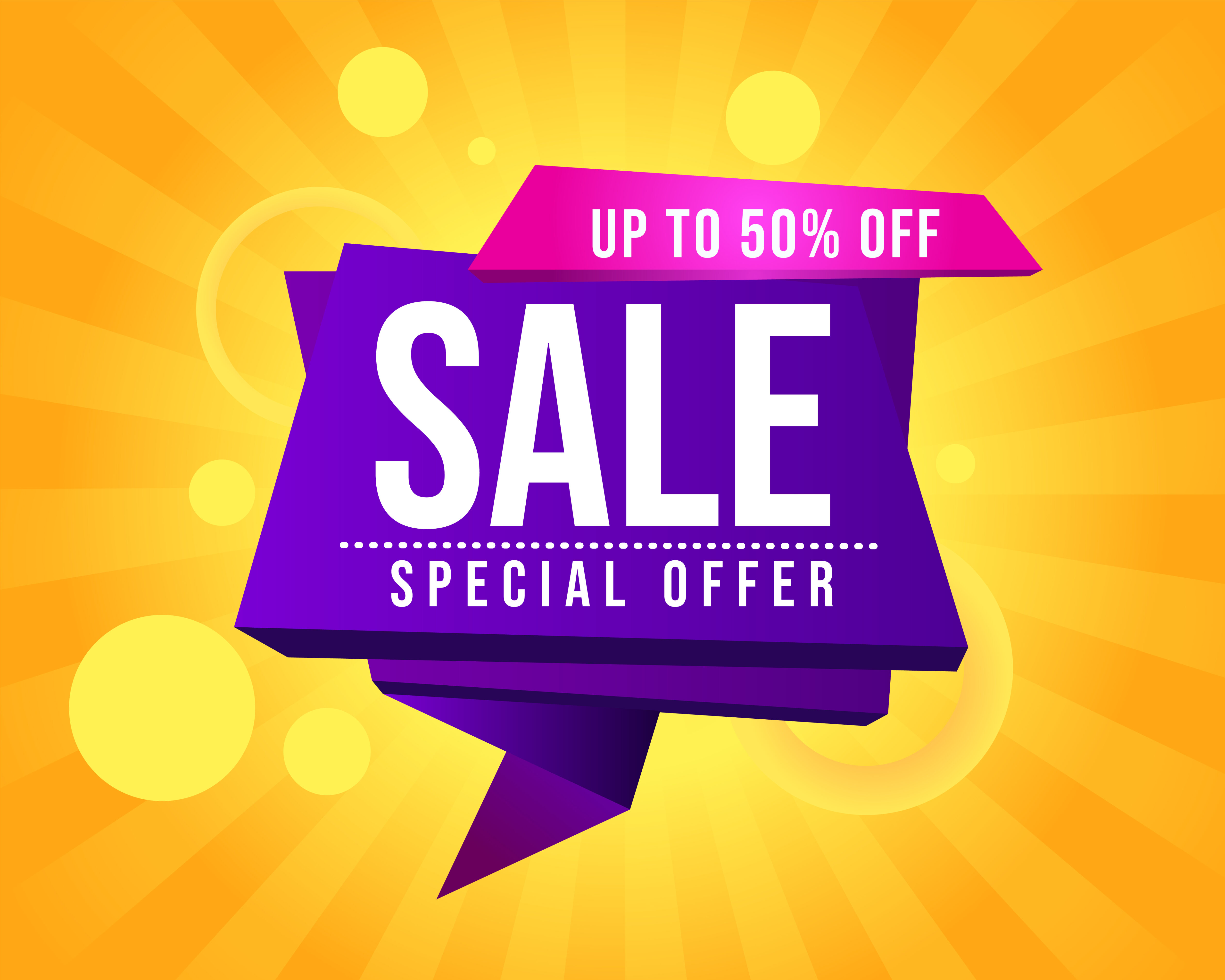 Purple Sign Big Sale Banner Template Free Vector