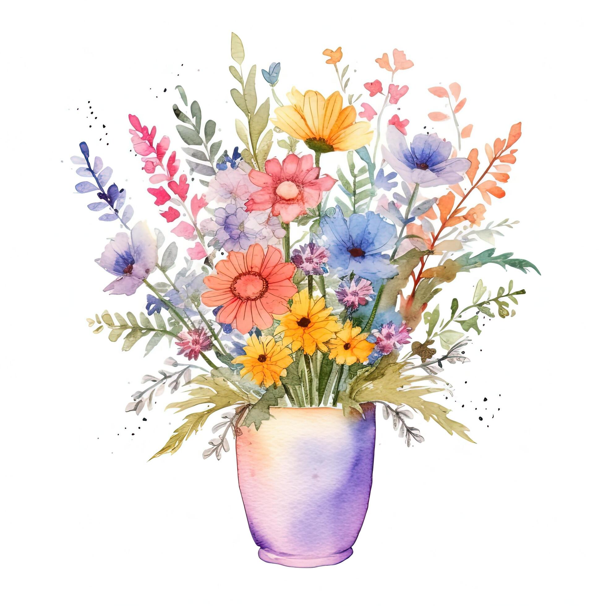 Watercolor flower bouquet. Illustration Stock Free