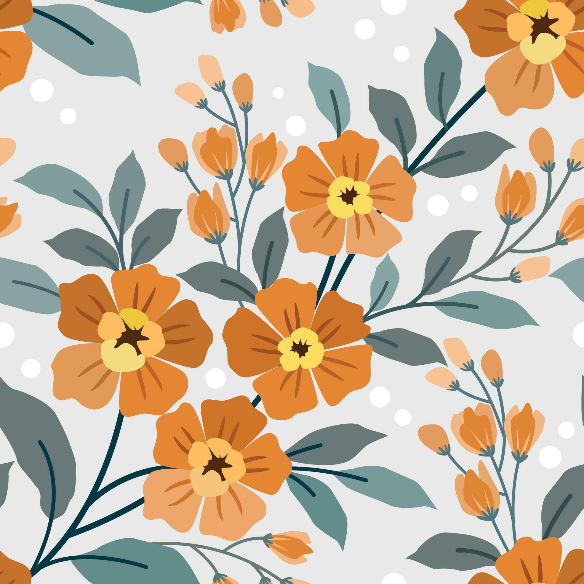 Colorful hand draw flowers seamless pattern Stock Free