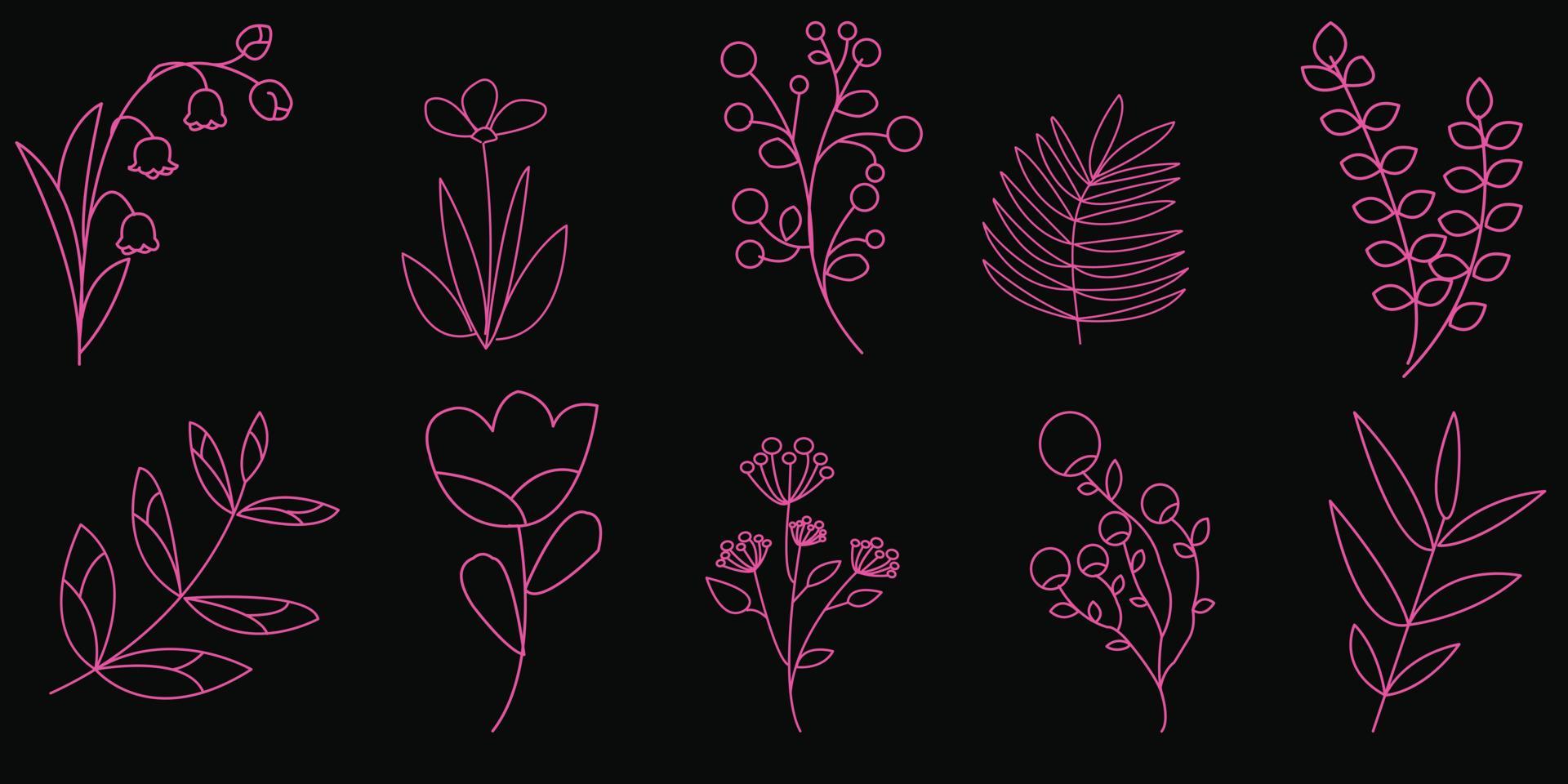 vector pink flower doodles Stock Free