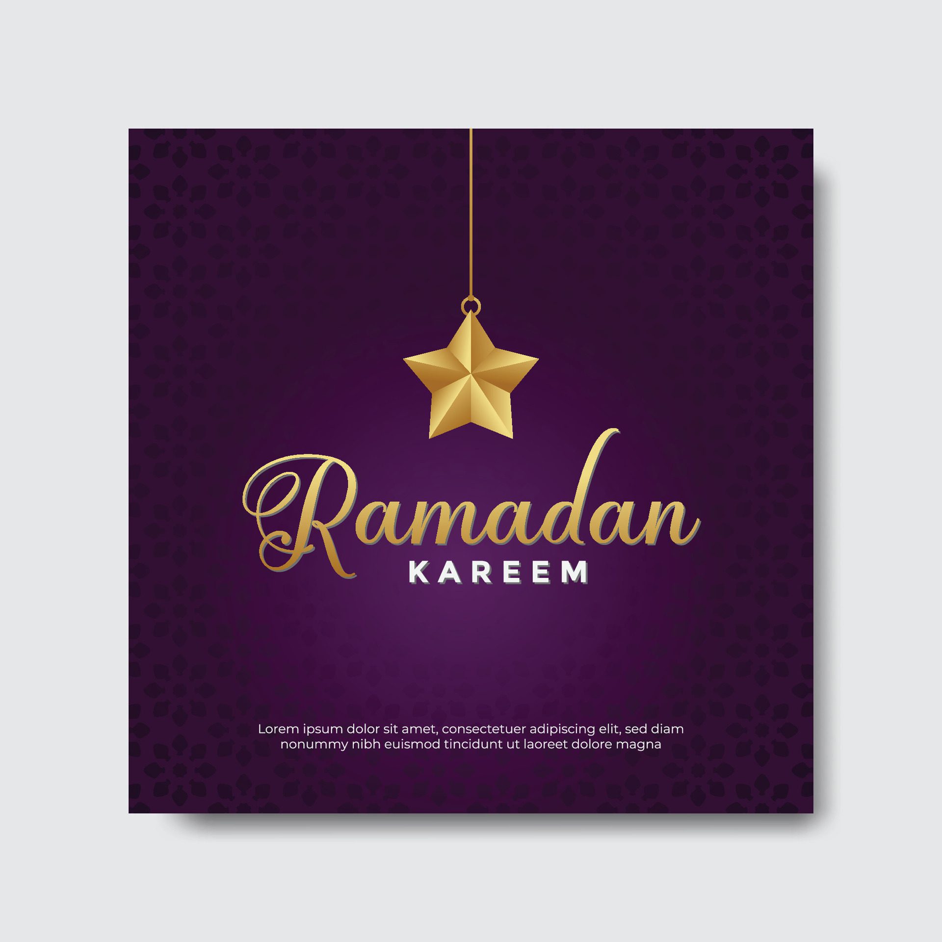 Ramadan Kareem Greetings Social Media Banner Post Design Template Free Vector