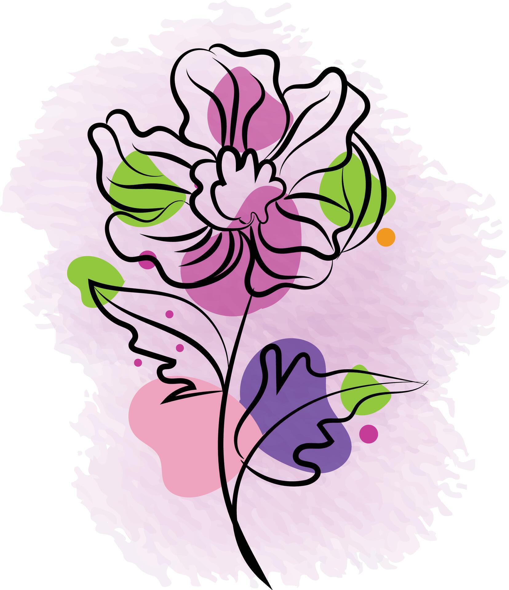 Floral flower Line art Stock Free