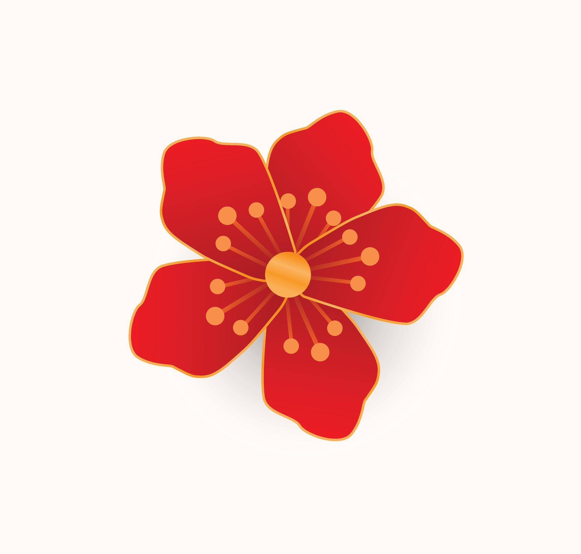 Red flower illustration Stock Free