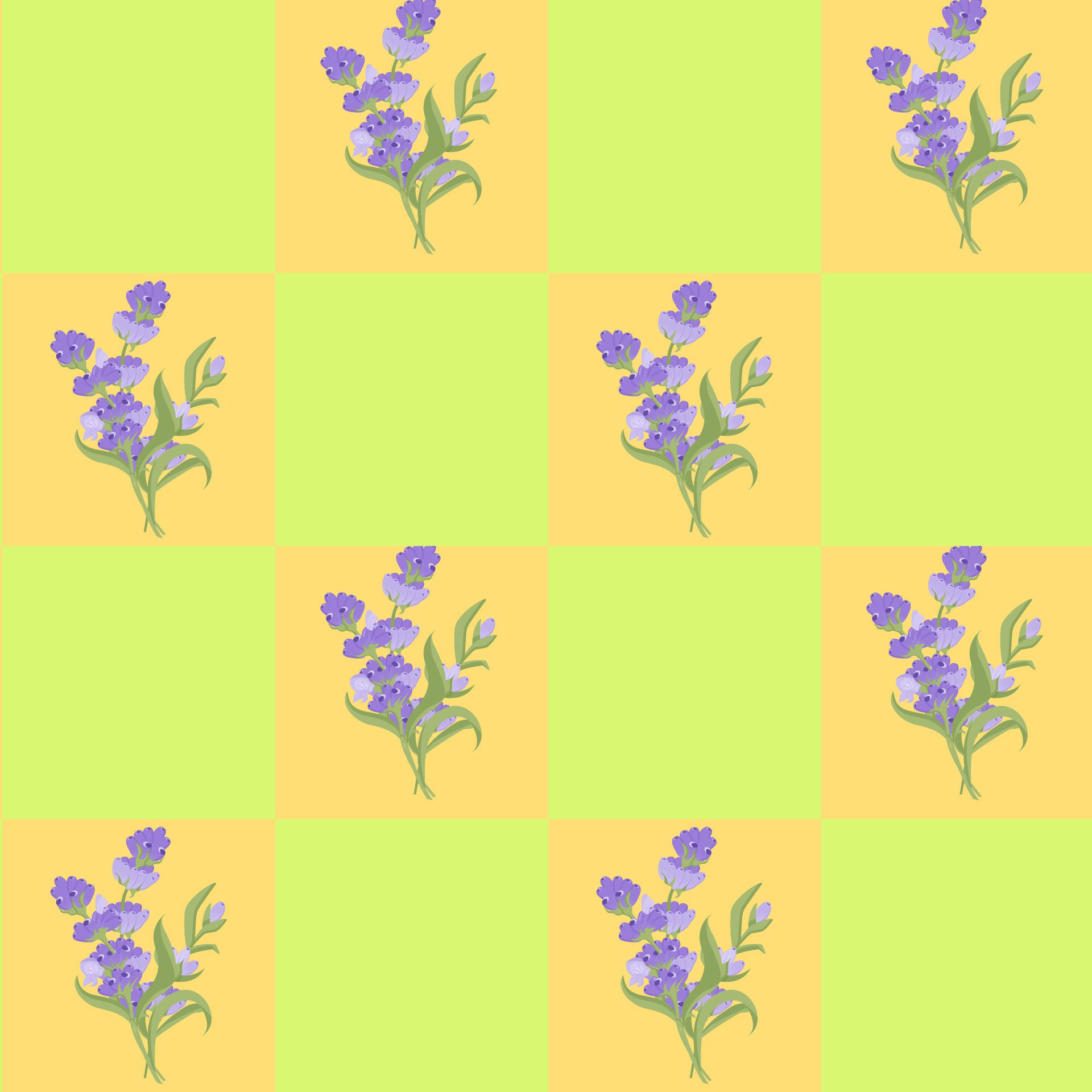 A sprig of lavender. Purple flower. Seamless pattern. illustration. Free Vector