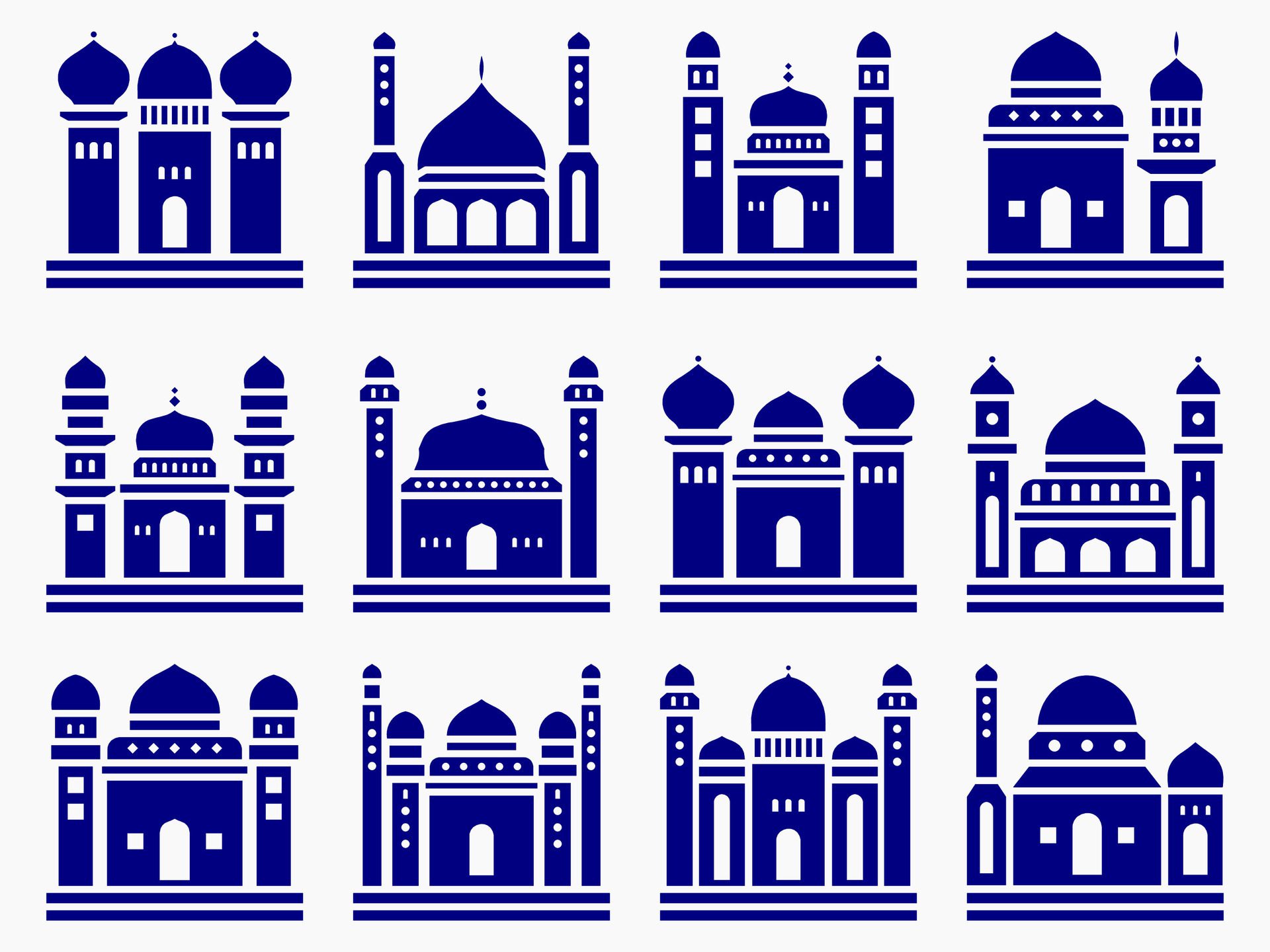 Mosque muslim pattern for decoration, background, panel, and cnc cutting Free Vector