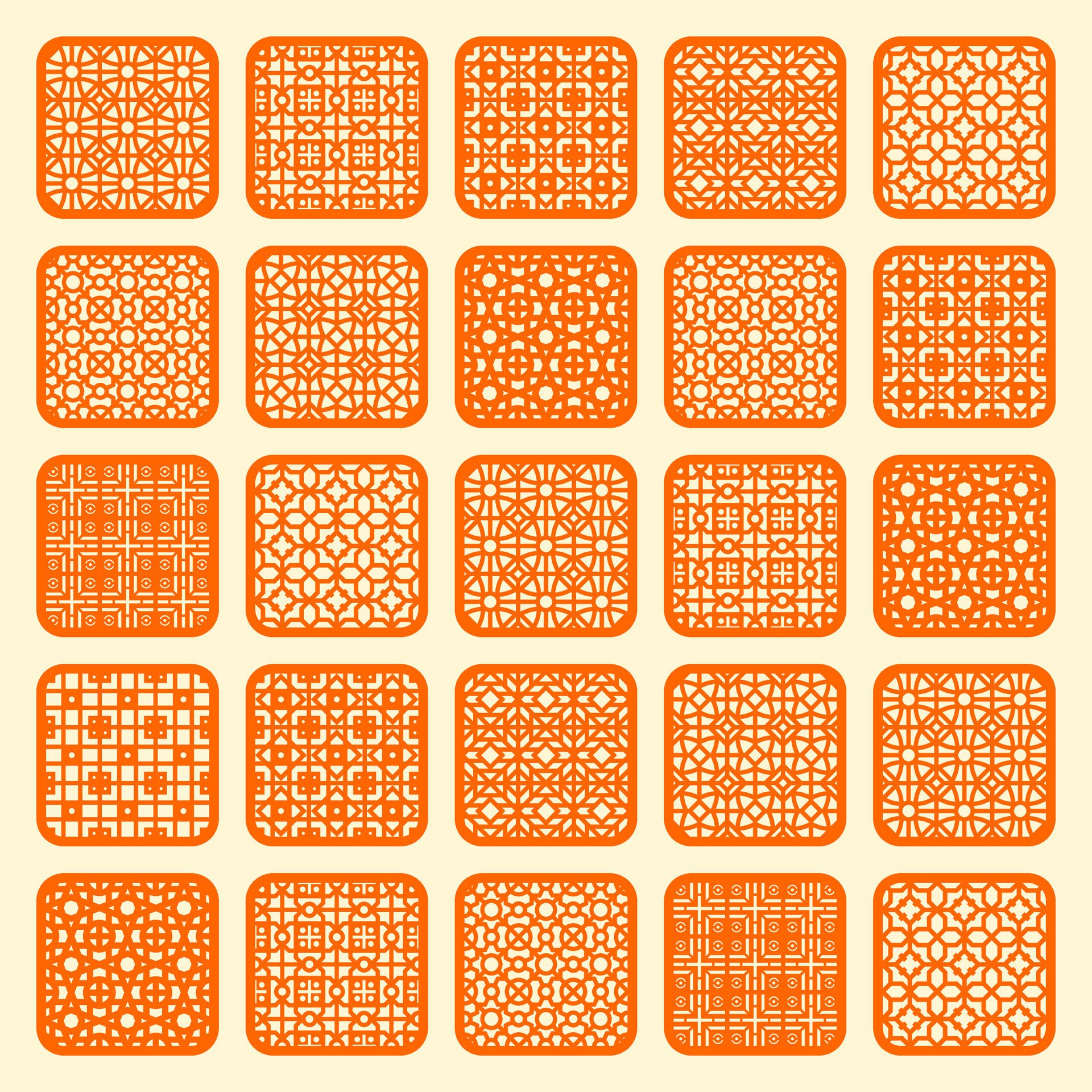 Geometric and simple pattern for background, decoration, panel, for cnc cutting Free Vector