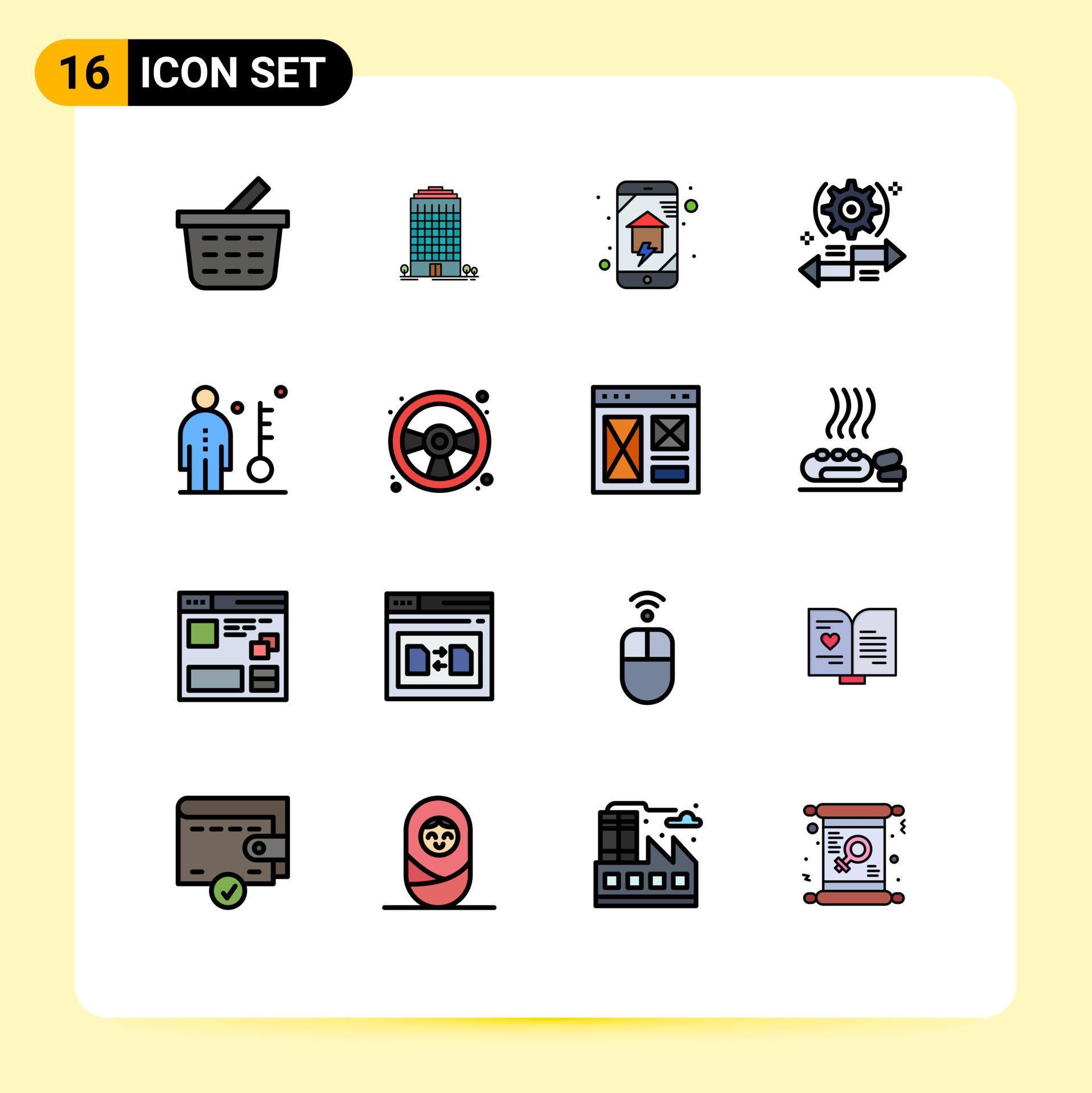 16 Creative Icons Modern Signs and Symbols of employee left home automation arrow setting Editable Creative Vector Design Elements Stock Free and Free SVG