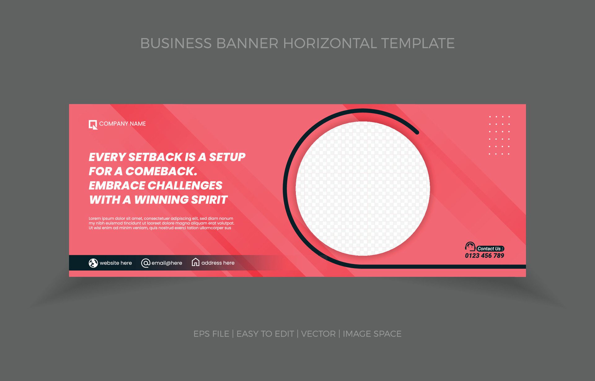 Business Horizontal Banner Template Design with Image Space Template Free Vector