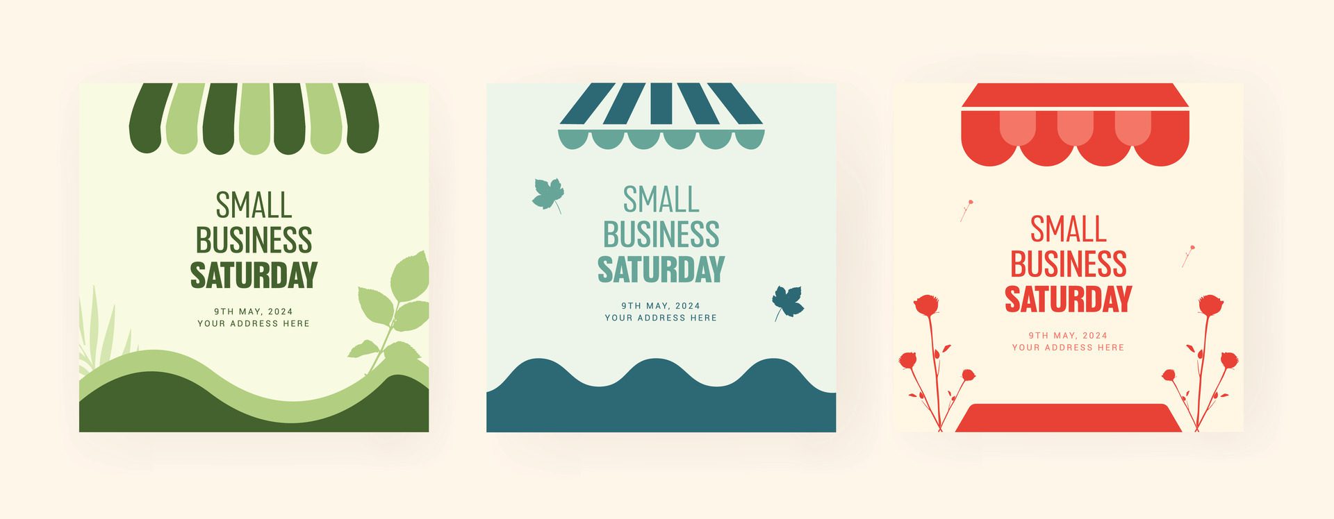 Small business Saturday. Social media post. Vector illustration of business promotion banner design. Free Vector