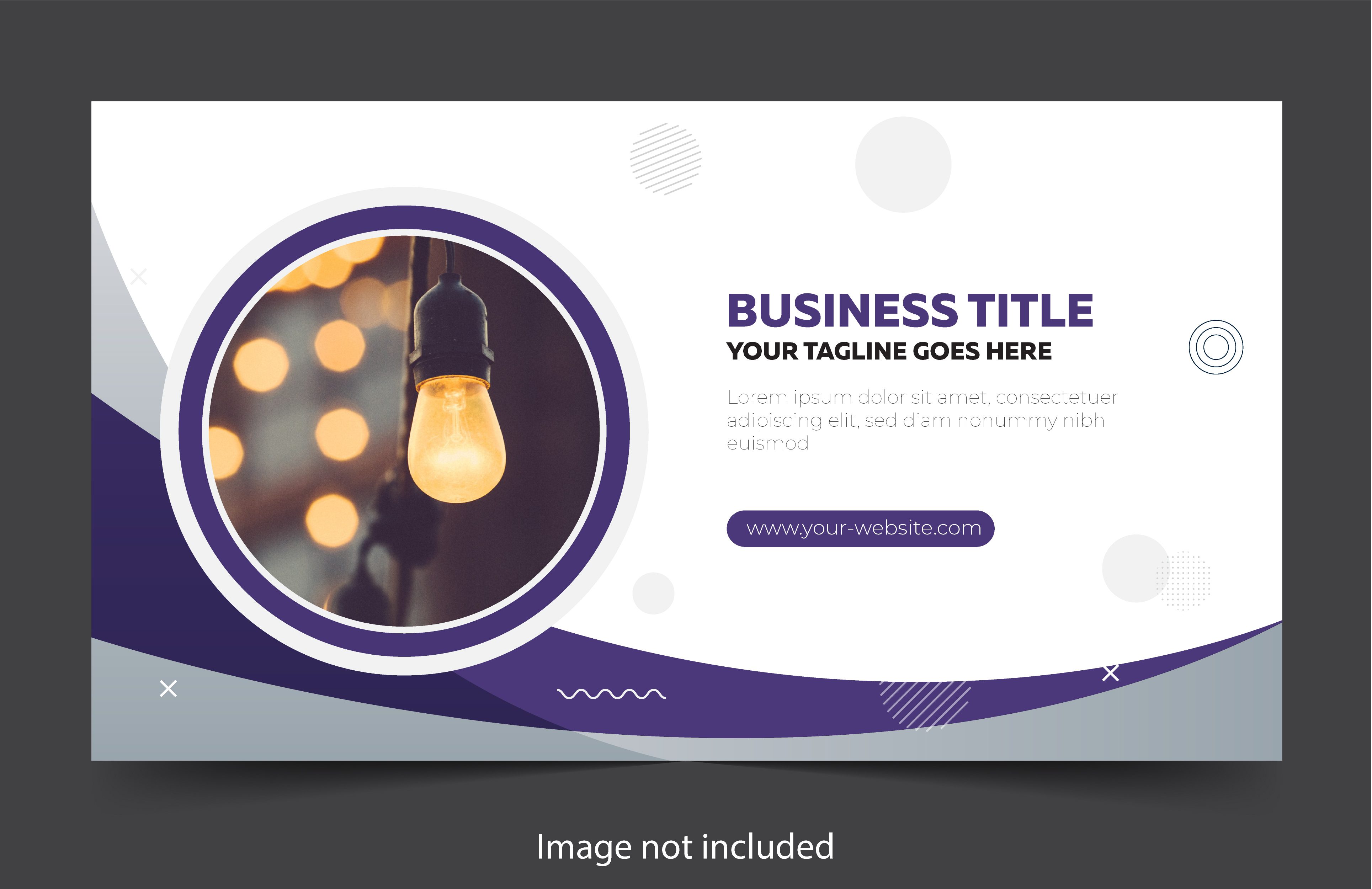 Purple and white business banner with curves and circles Free Vector