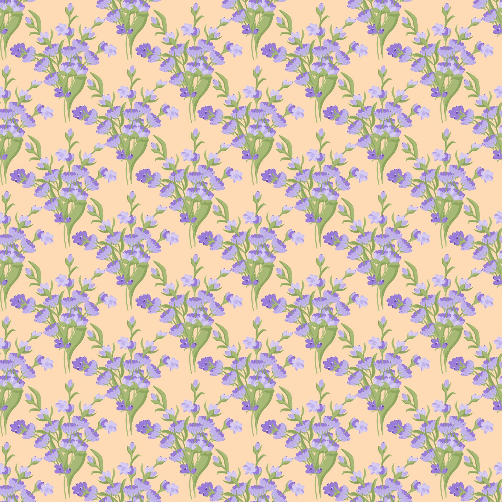 A sprig of lavender. Purple flower. Seamless pattern. illustration. Stock Free