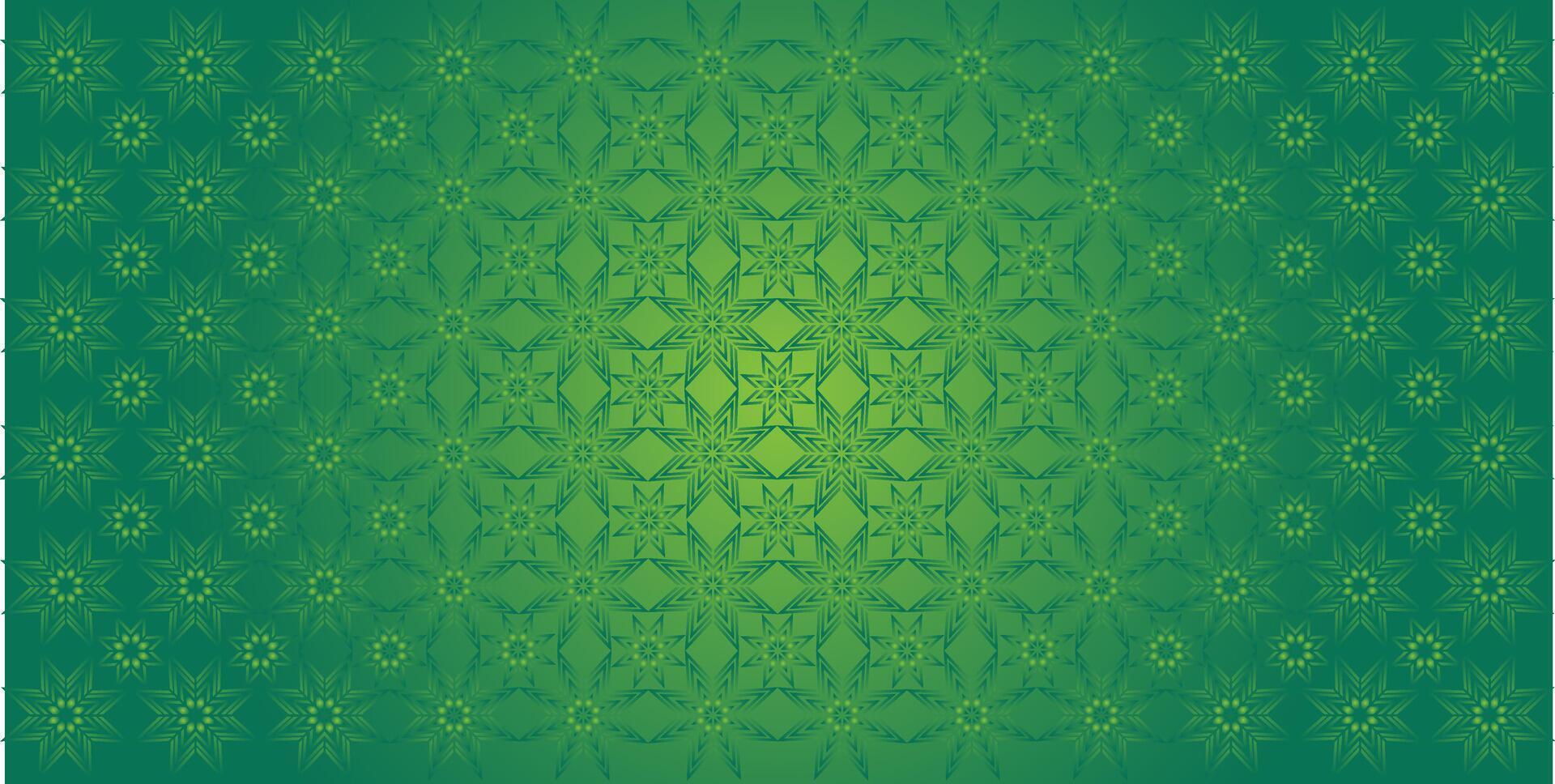 vector gradient nature green colours background with a pattern of stars arabic calligraphy geometric flower islamic ornament decor frame eid ramadan Stock Free