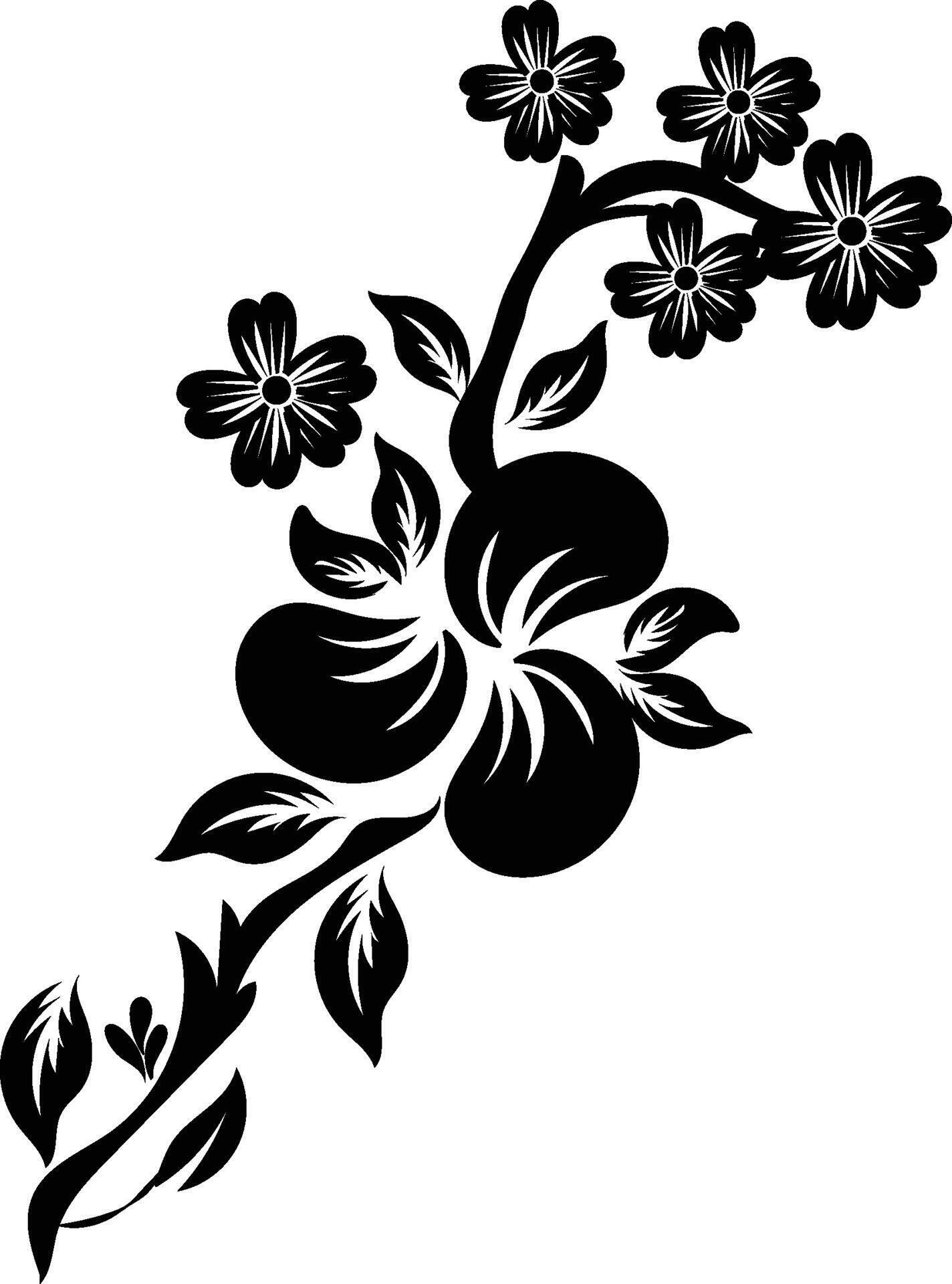 flower silhouettes design Stock Free